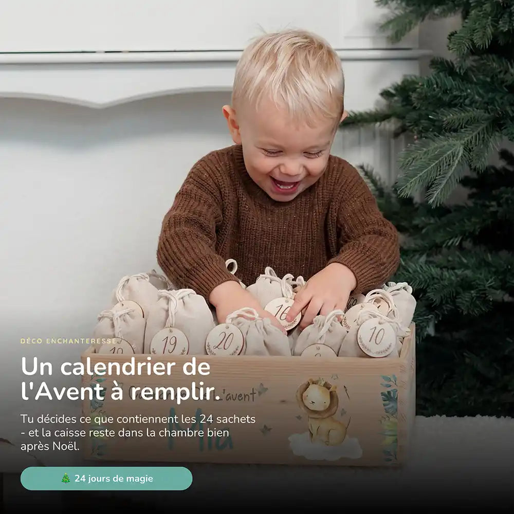 Calendrier de l'avent personnalisé, motif Petit lion — Vue principale | Kidsmood