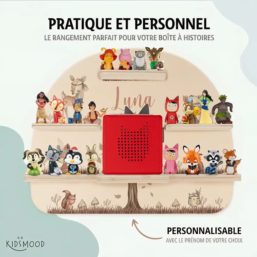 Étagère Toniebox personnalisée Woodland – rangement pratique et personnalisé pour les figurines