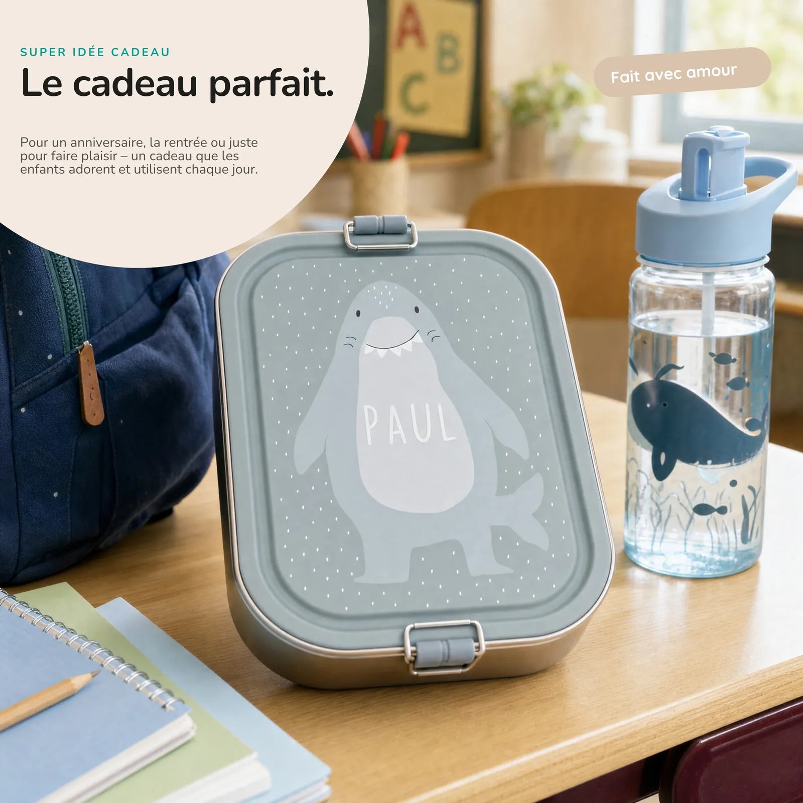 Boîte à goûter Requin pour la crèche et l'école — Kidsmood