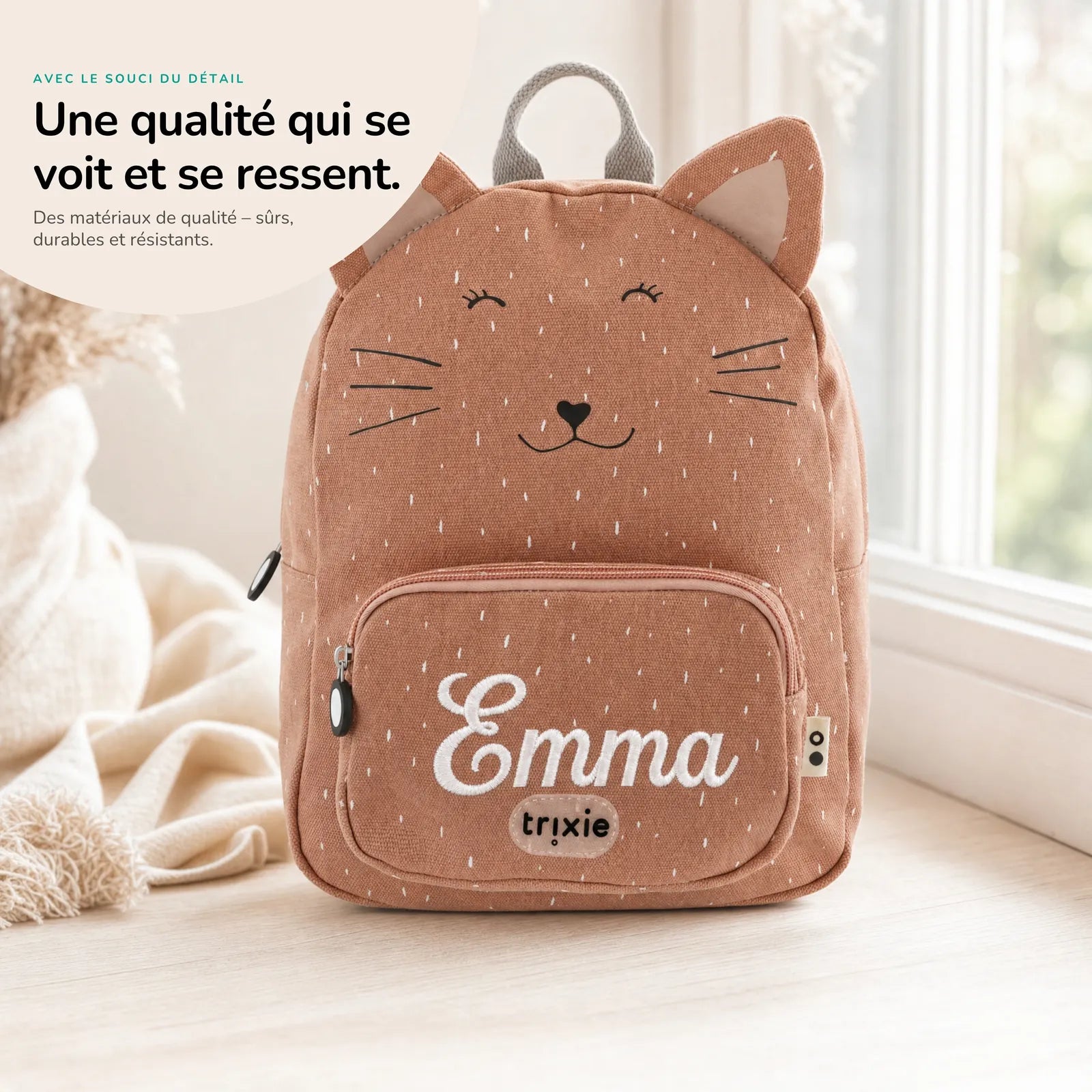 Sac à dos crèche Chat personnalisé, matières durables — Kidsmood