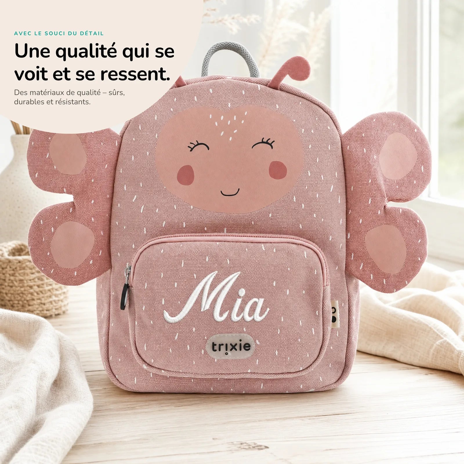 Sac à dos crèche Papillon personnalisé, matières durables — Kidsmood