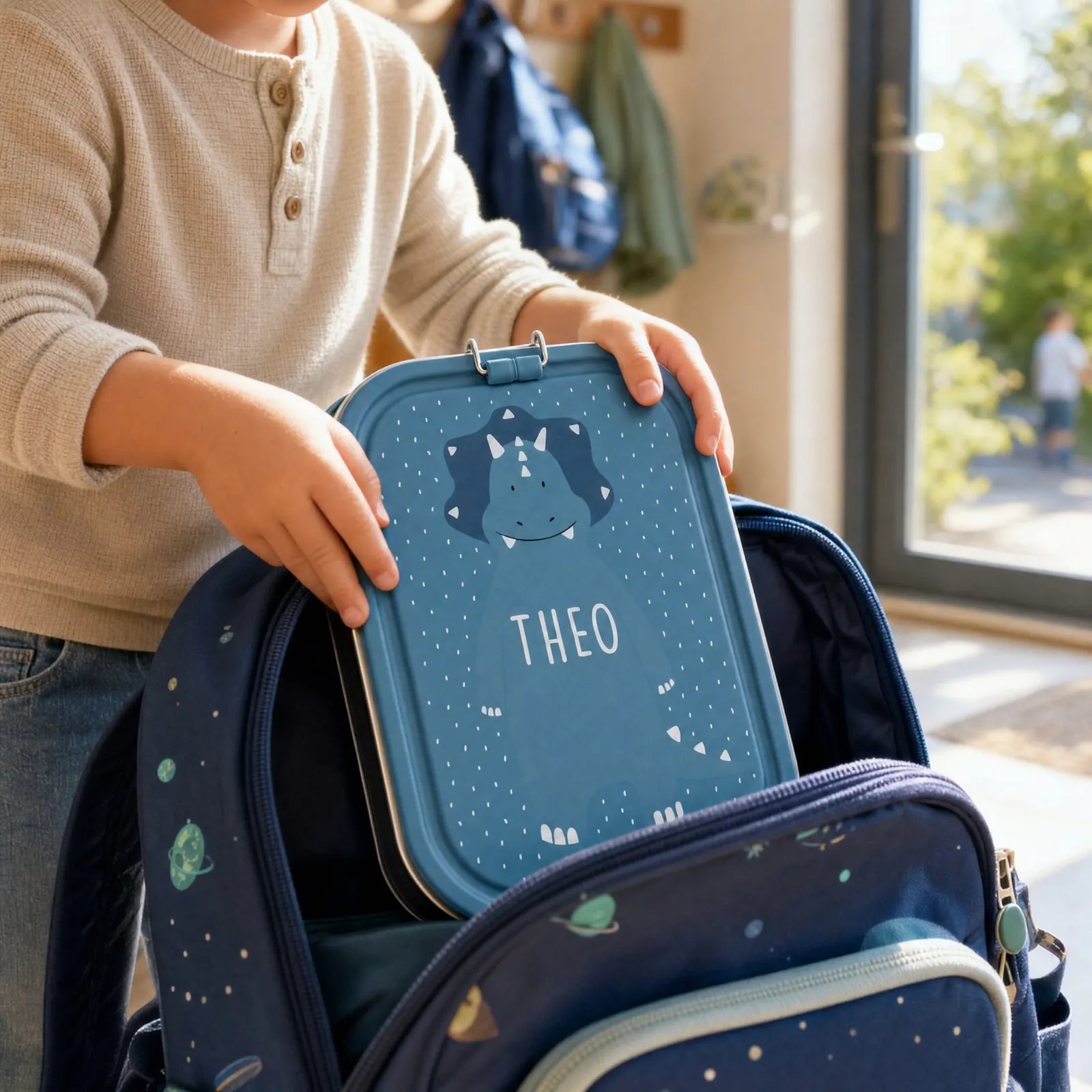 Lunch box inox enfant Tricératops personnalisée — Kidsmood