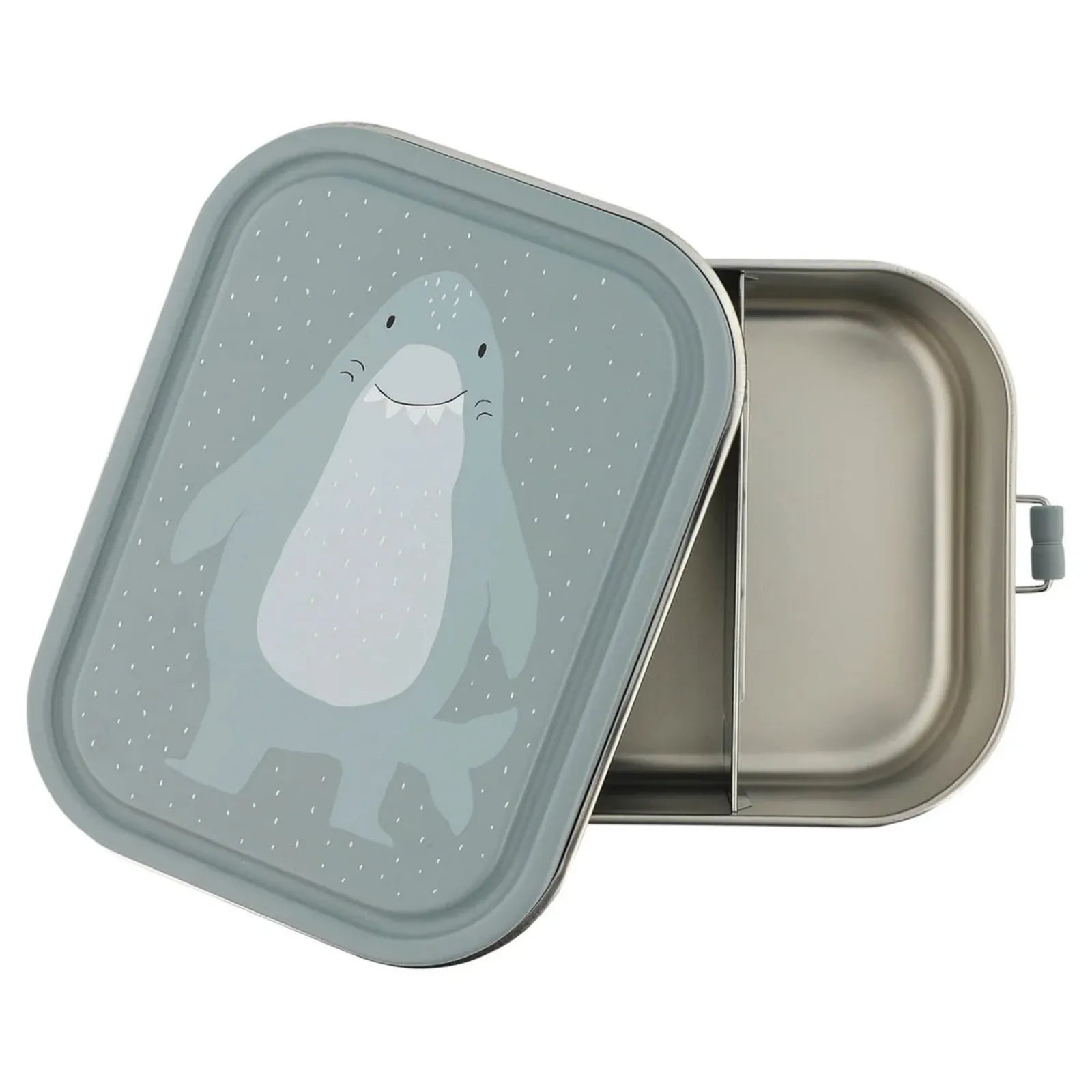 Boîte à goûter Requin avec séparateur, fermeture à clips à joint silicone — Kidsmood