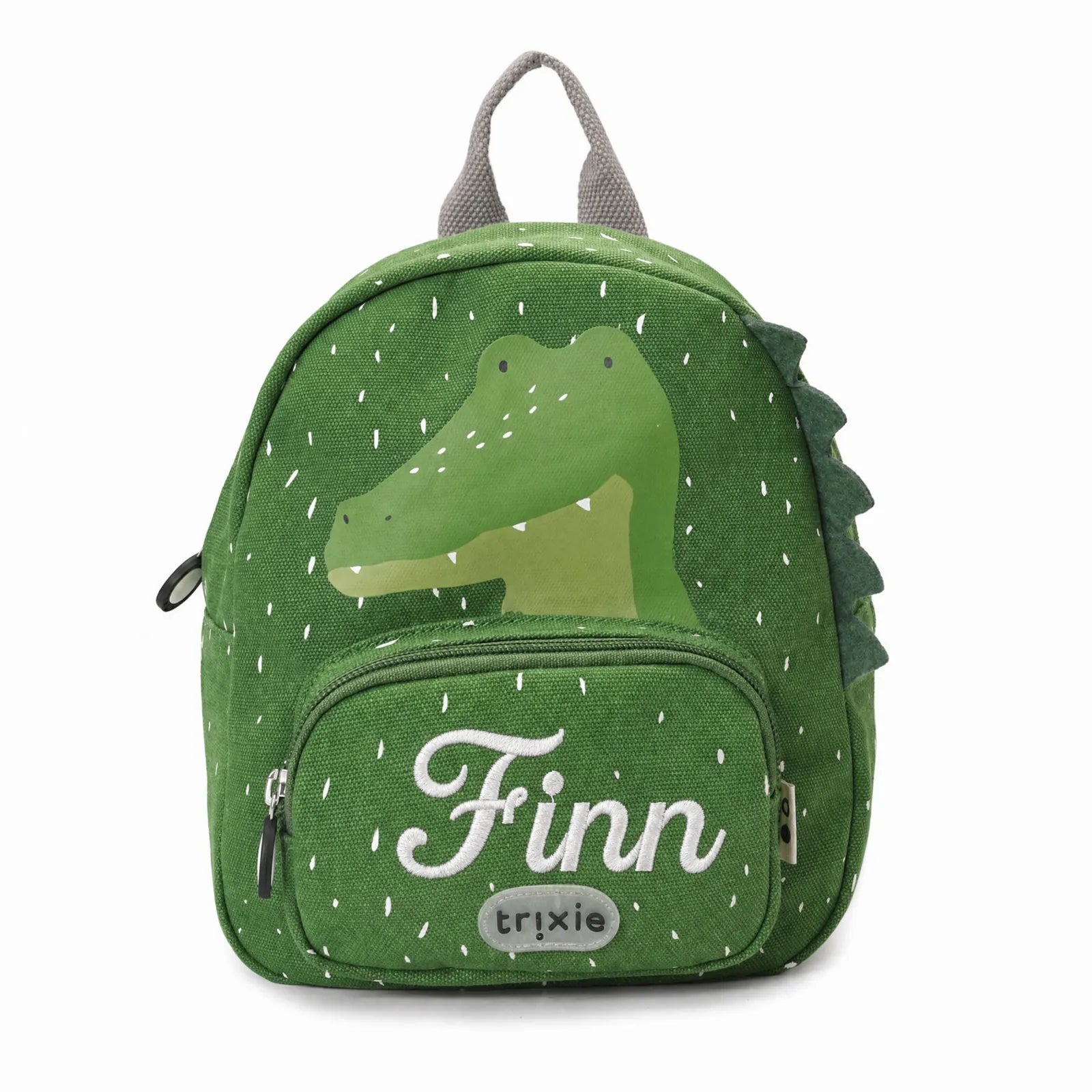 Sac à dos Crocodile, poche avant avec prénom brodé — Kidsmood