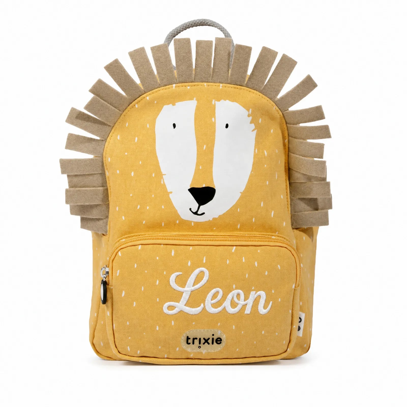 Sac à dos Lion, poche avant avec prénom brodé — Kidsmood