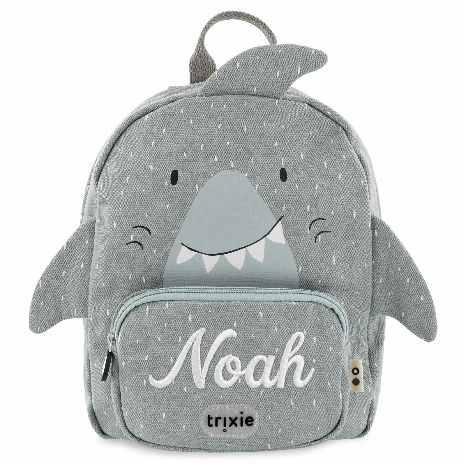 Sac à dos Requin, poche avant avec prénom brodé — Kidsmood