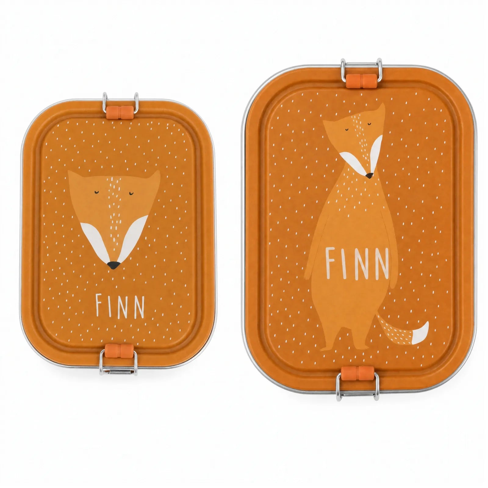 Boîte à goûter inox Renard personnalisée, prénom gravé — Kidsmood