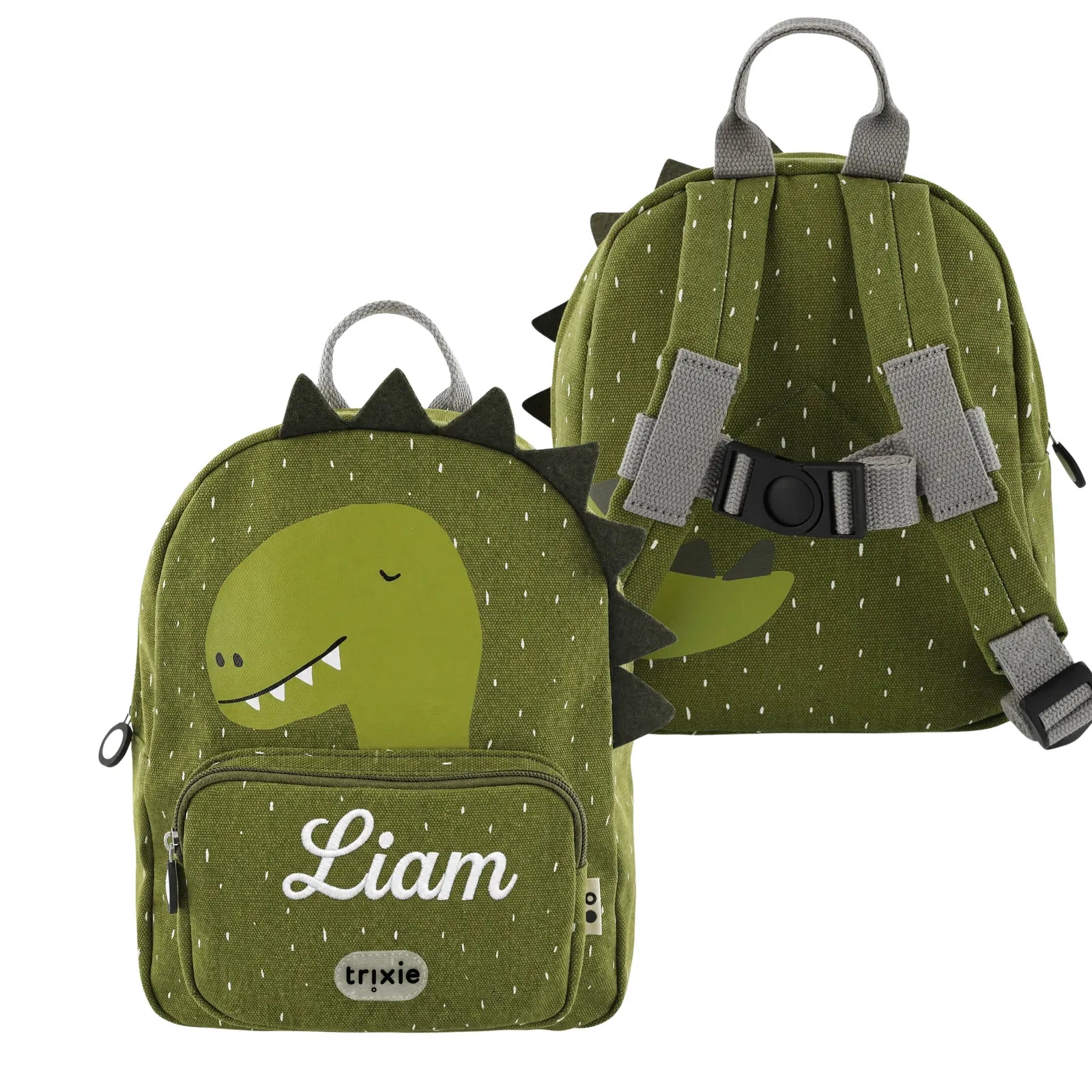 Sac à dos maternelle Trixie Dino personnalisé, prénom brodé — Kidsmood