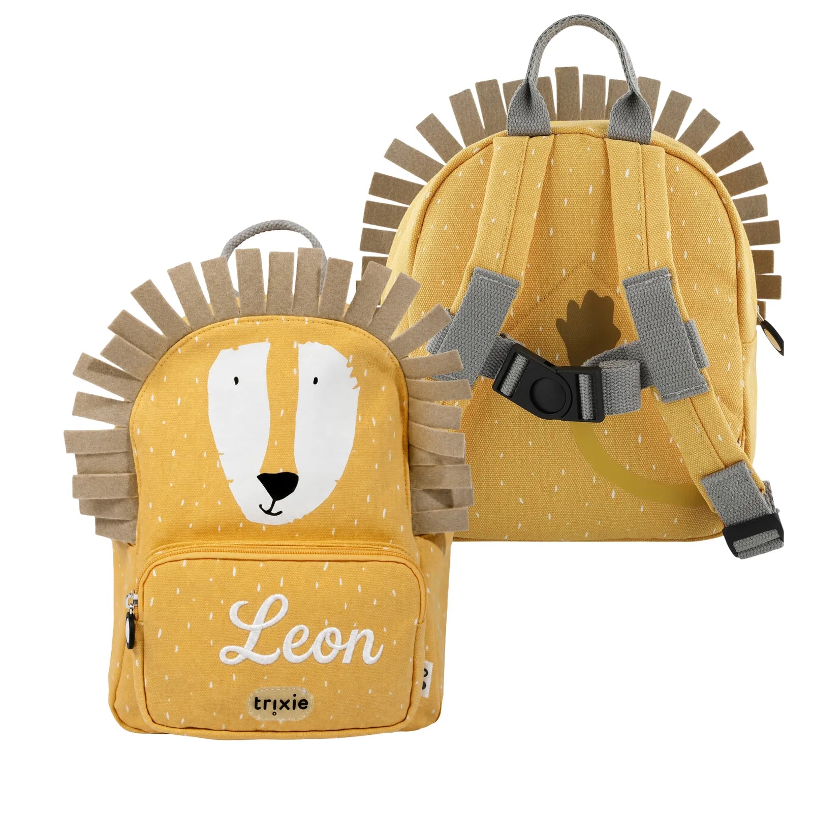 Sac à dos maternelle Trixie Lion personnalisé, prénom brodé — Kidsmood