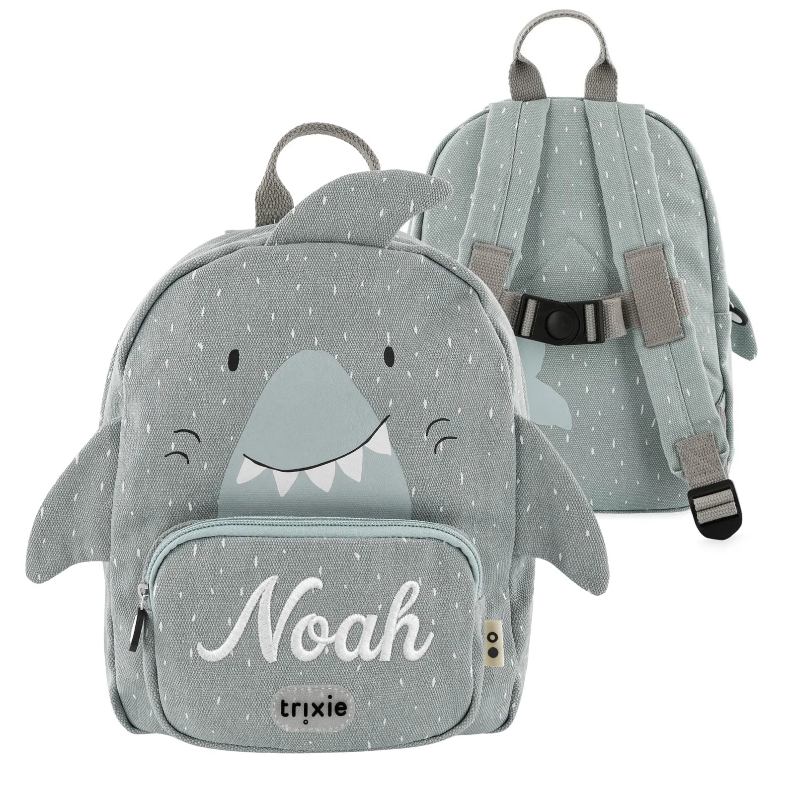 Sac à dos maternelle Trixie Requin personnalisé, prénom brodé — Kidsmood