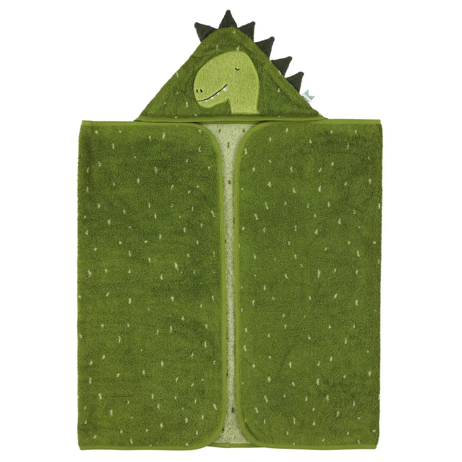 Sortie de bain bébé à capuche Dino, prénom brodé — Kidsmood