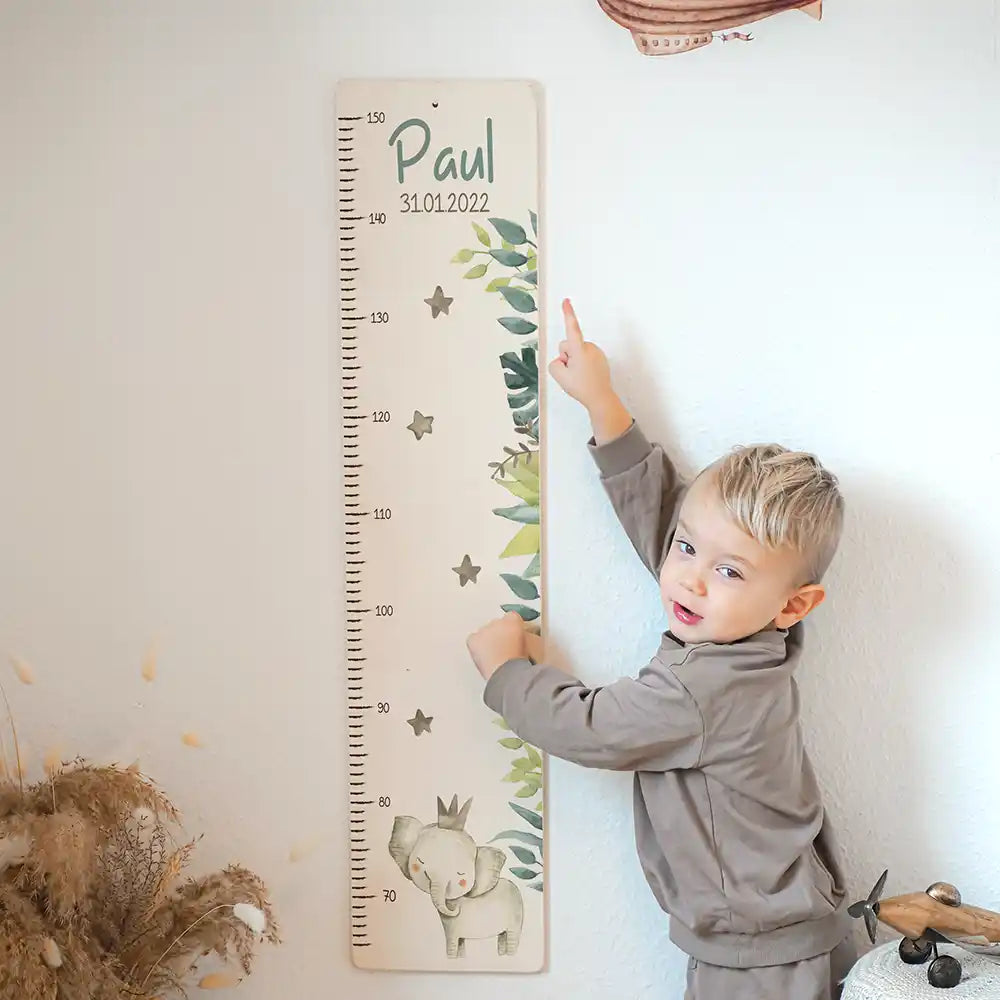 Toise enfant personnalisée Éléphant – décoration murale dans la chambre d'enfant