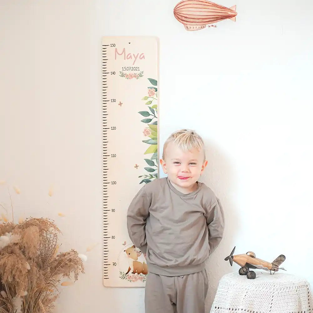 Toise enfant personnalisée – Bébé renard