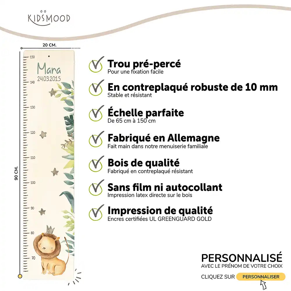 Toise enfant personnalisée – Petit lion