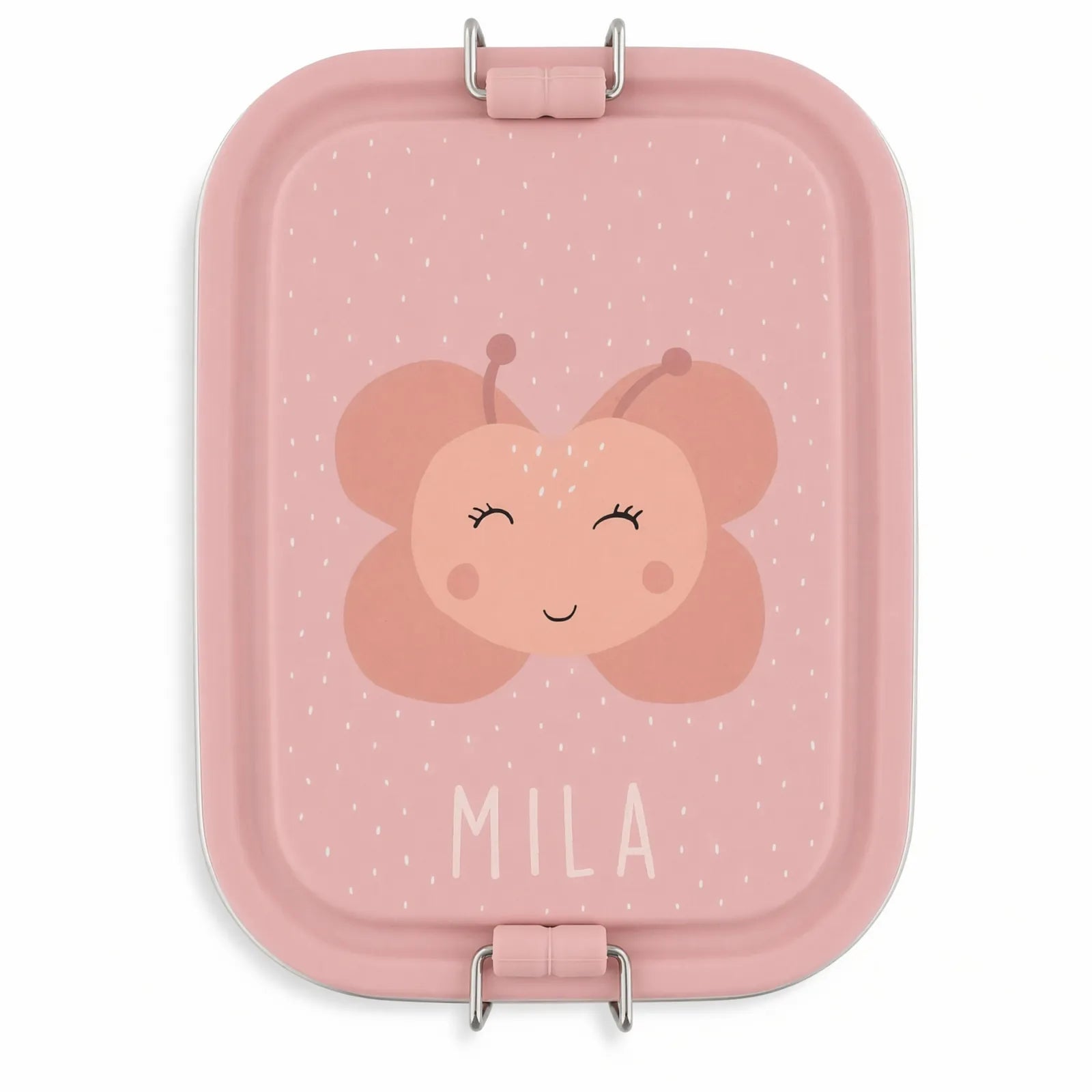 Boîte à goûter inox enfant Trixie Papillon, prénom en option — Kidsmood