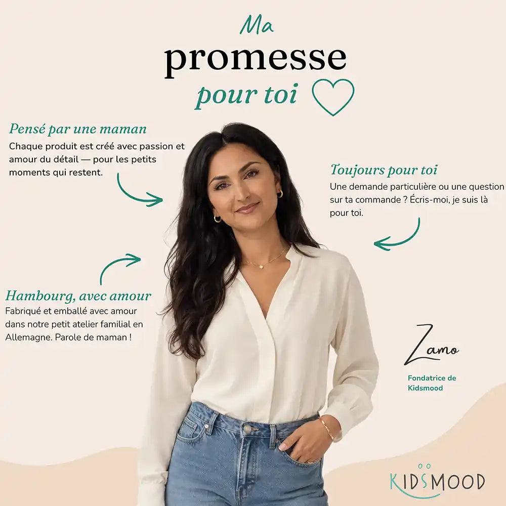 Veilleuse enfant personnalisée Baleine – promesse de la fondatrice de l'atelier familial Kidsmood à Hambourg