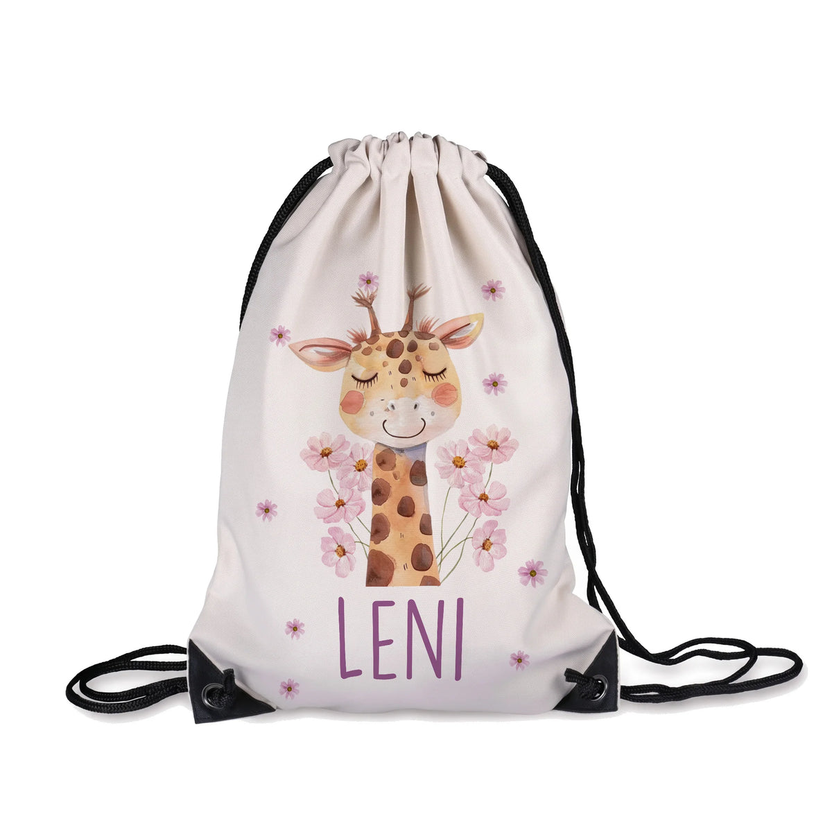 Sac de sport enfant personnalisé avec prénom, motif girafe — Kidsmood