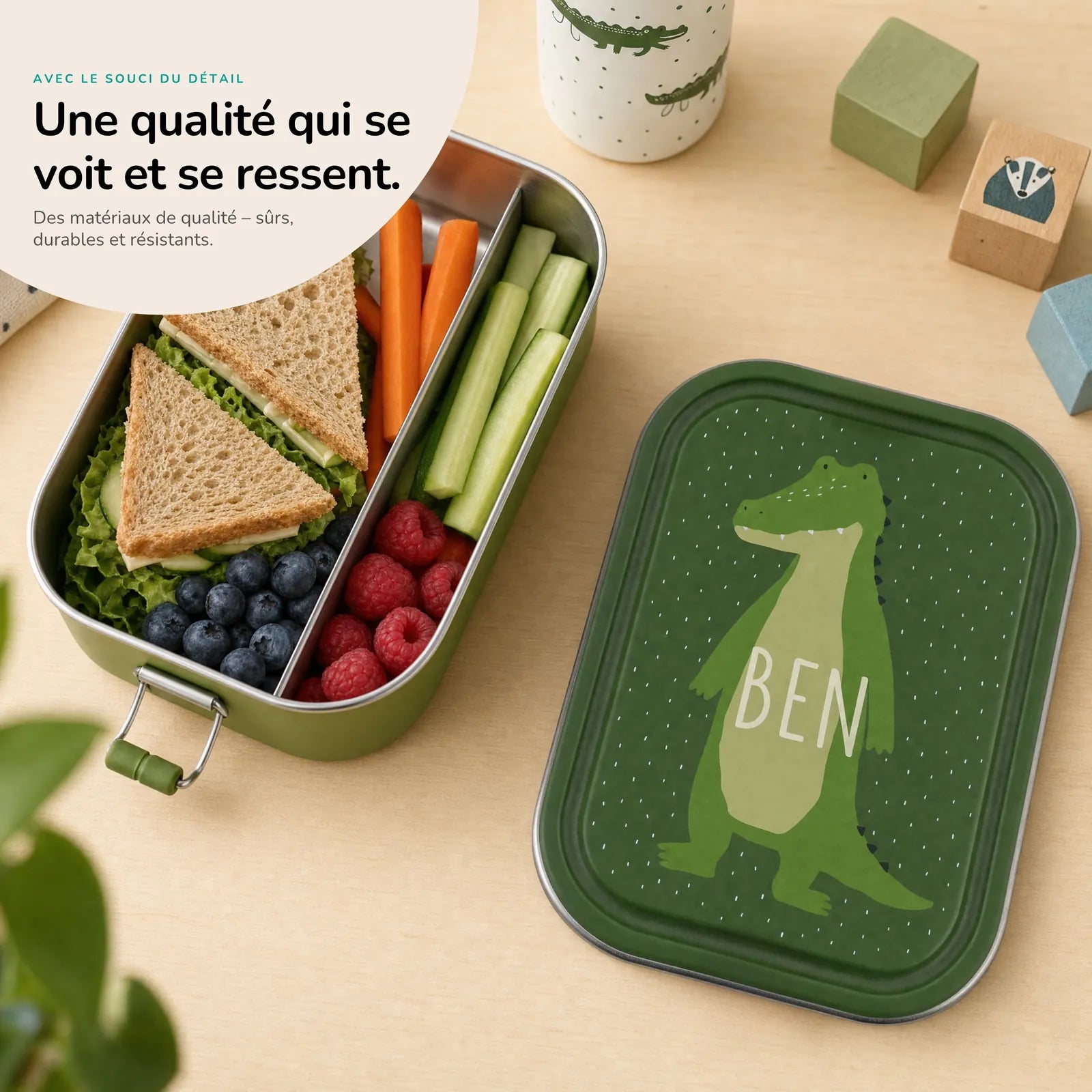 Boîte à goûter enfant Crocodile personnalisée — Kidsmood