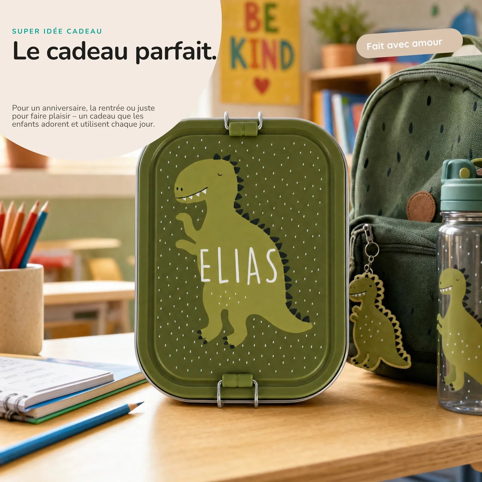 Boîte à goûter Dino pour la crèche et l'école — Kidsmood