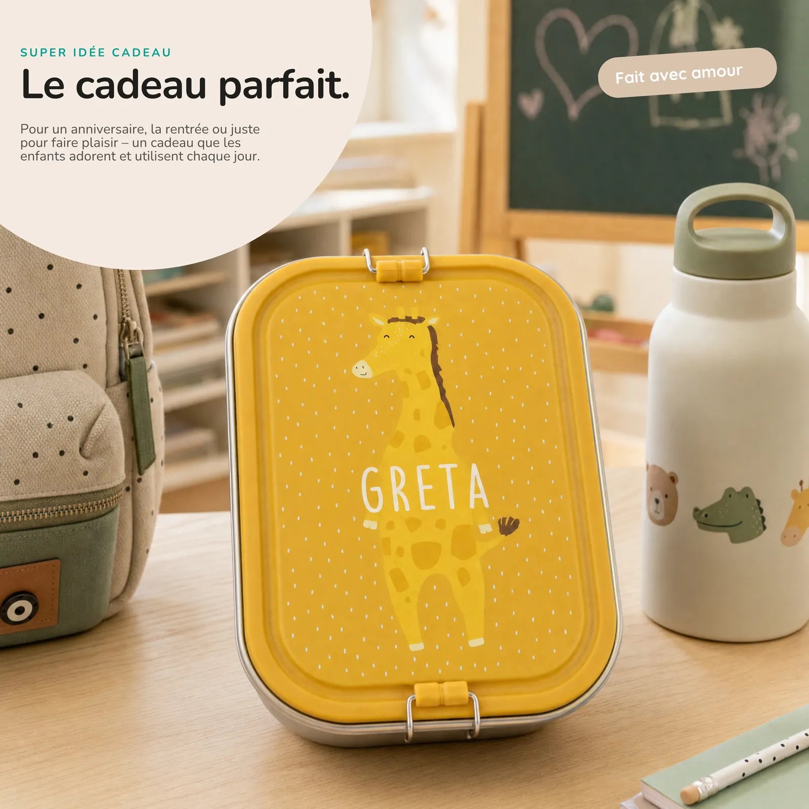 Boîte à goûter Girafe pour la crèche et l'école — Kidsmood