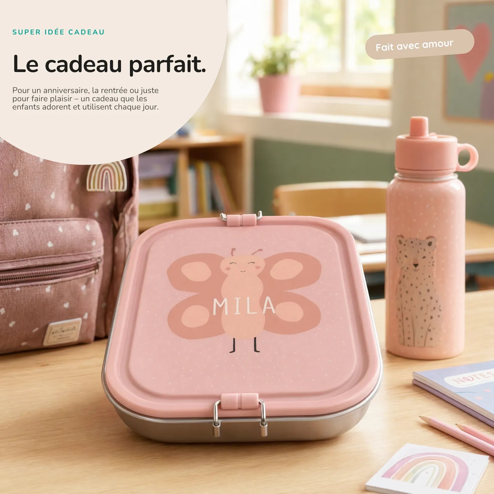 Boîte à goûter Papillon pour la crèche et l'école — Kidsmood