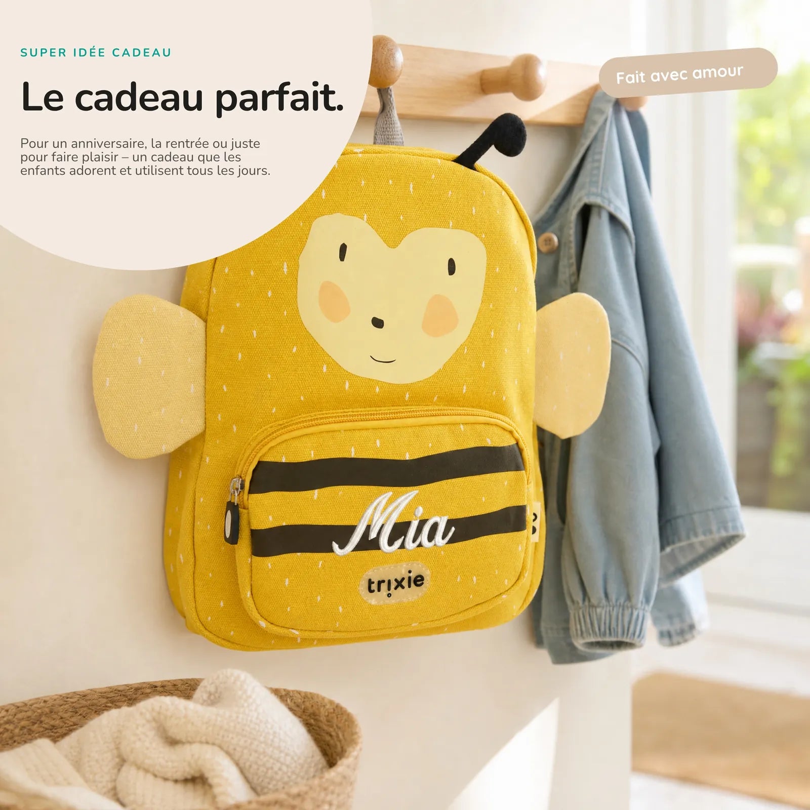 Sac à dos Abeille Trixie en deux tailles (5,25 L et 7,5 L) — Kidsmood