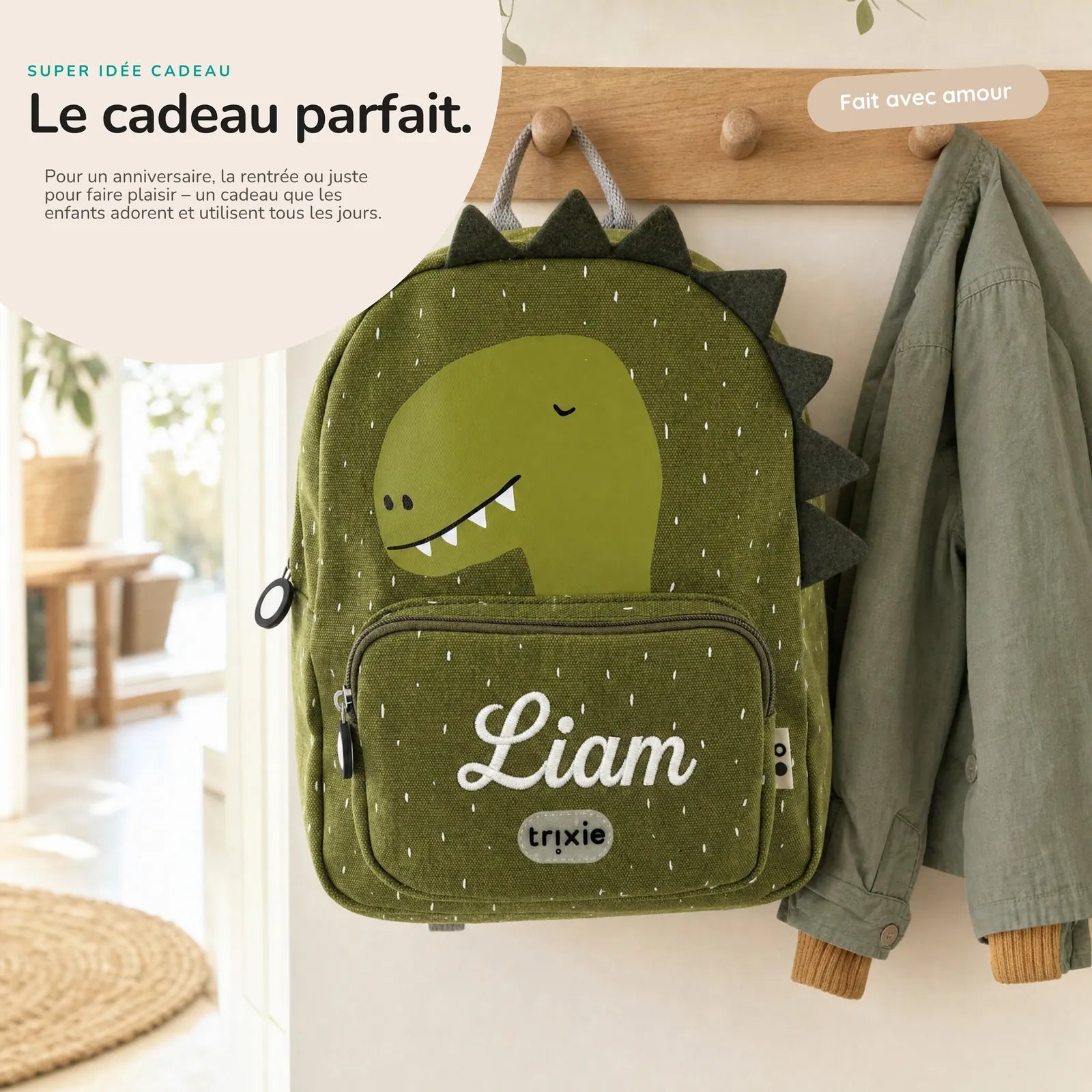 Sac à dos Dino Trixie en deux tailles (5,25 L et 7,5 L) — Kidsmood