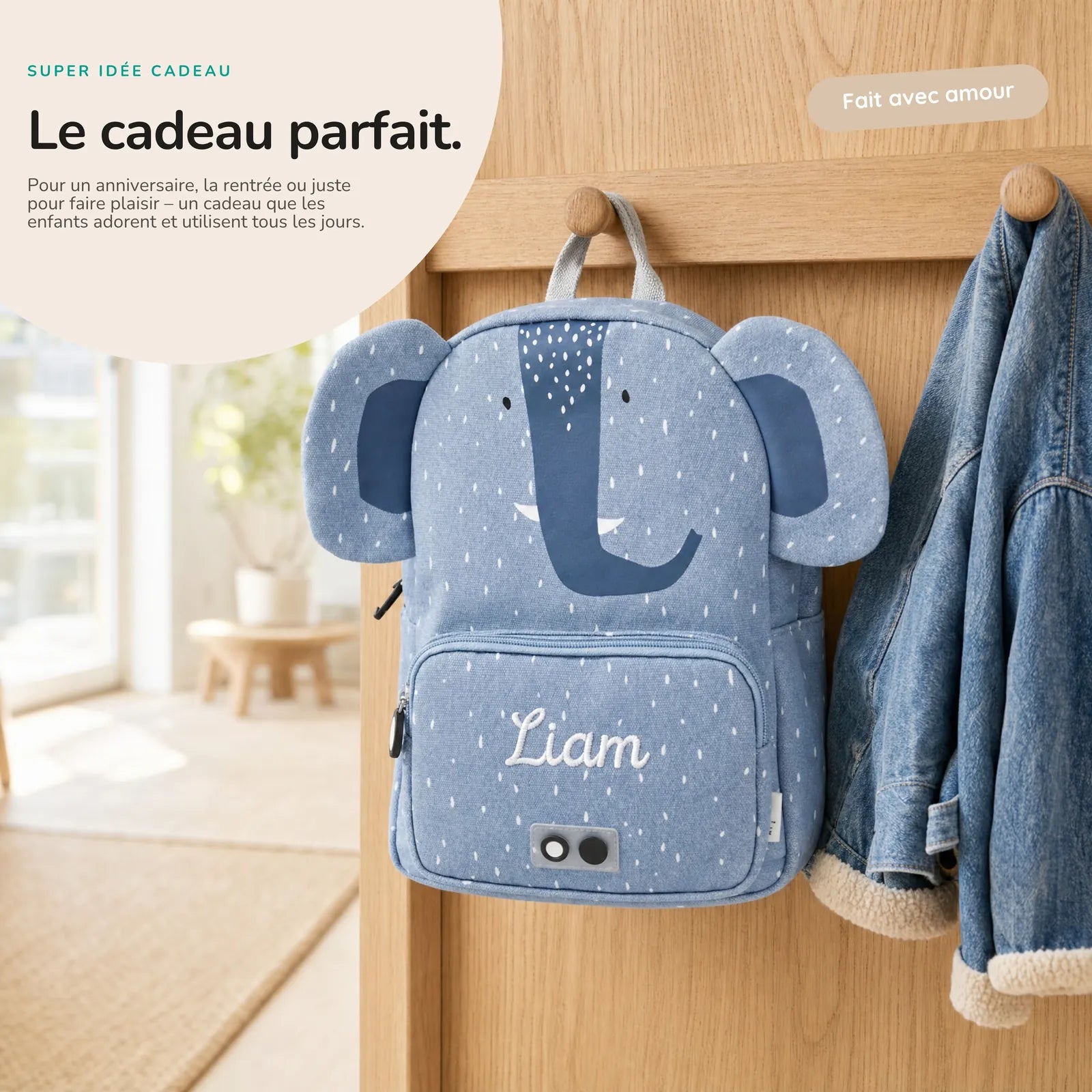 Sac à dos Éléphant Trixie en deux tailles (5,25 L et 7,5 L) — Kidsmood