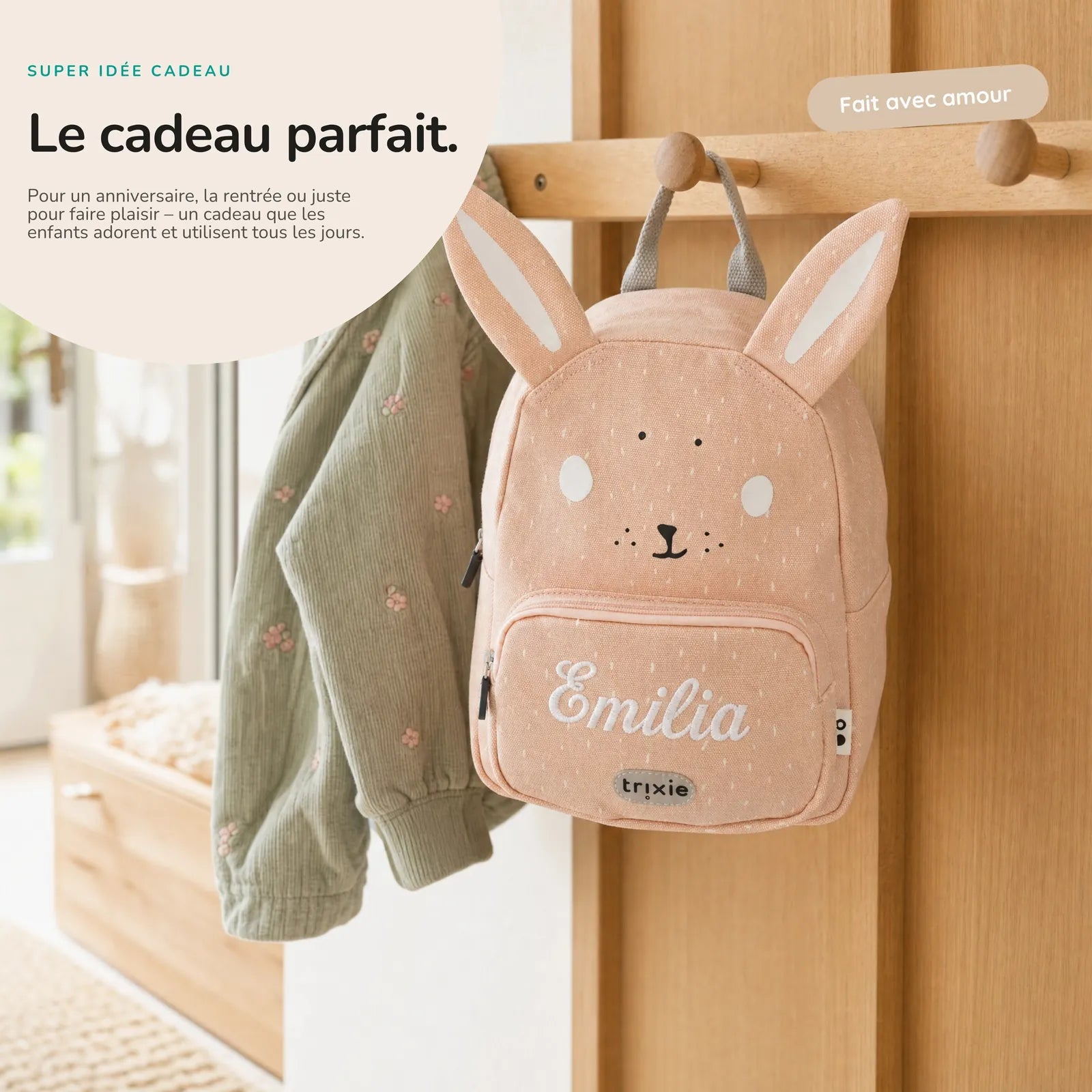 Sac à dos Lapin Trixie en deux tailles (5,25 L et 7,5 L) — Kidsmood