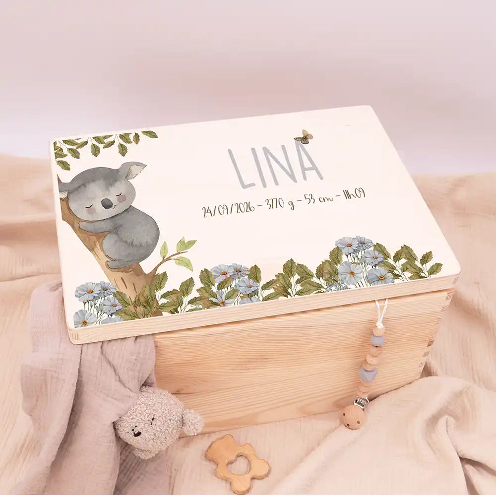 Boîte à souvenirs bébé personnalisée – Koala