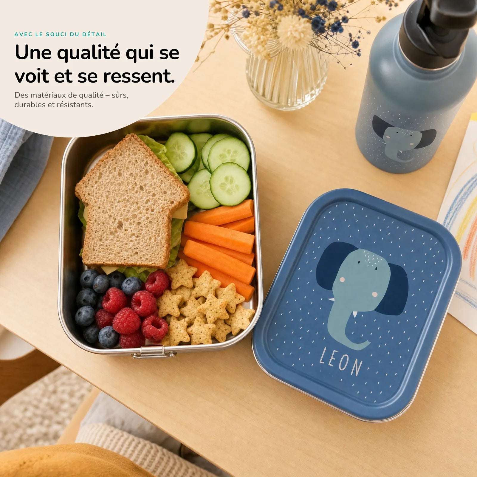 Boîte à goûter enfant Éléphant personnalisée — Kidsmood