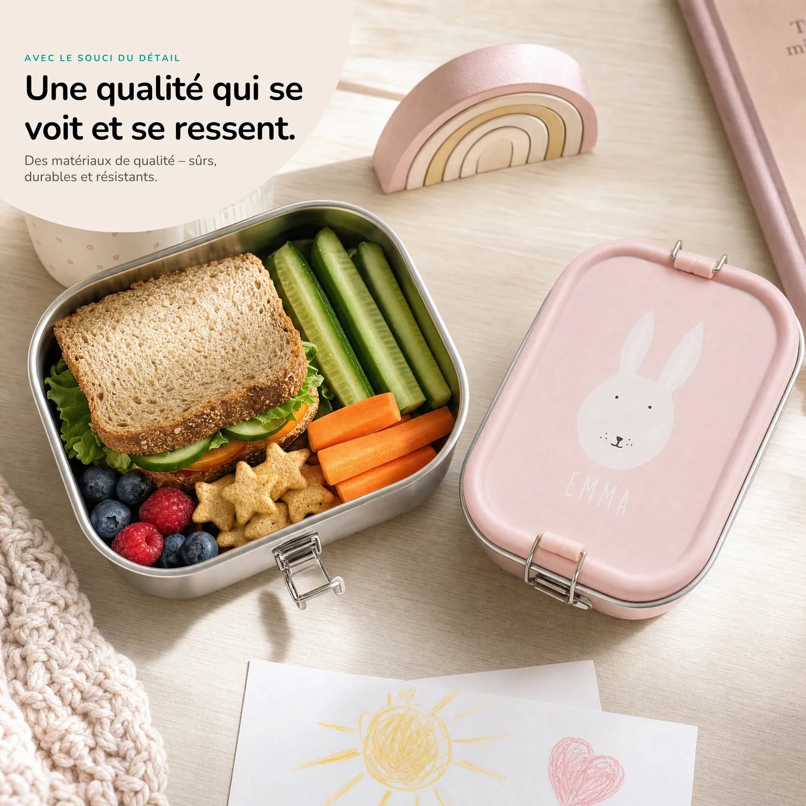 Boîte à goûter enfant Lapin personnalisée — Kidsmood