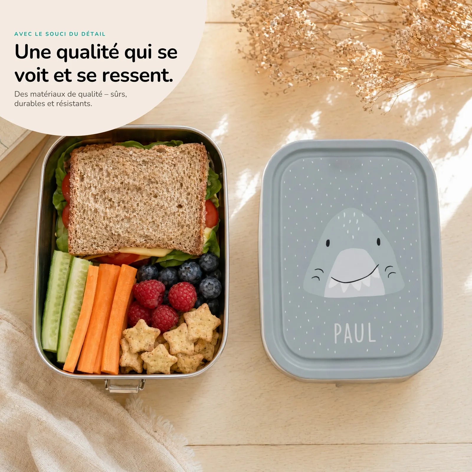 Boîte à goûter enfant Requin personnalisée — Kidsmood