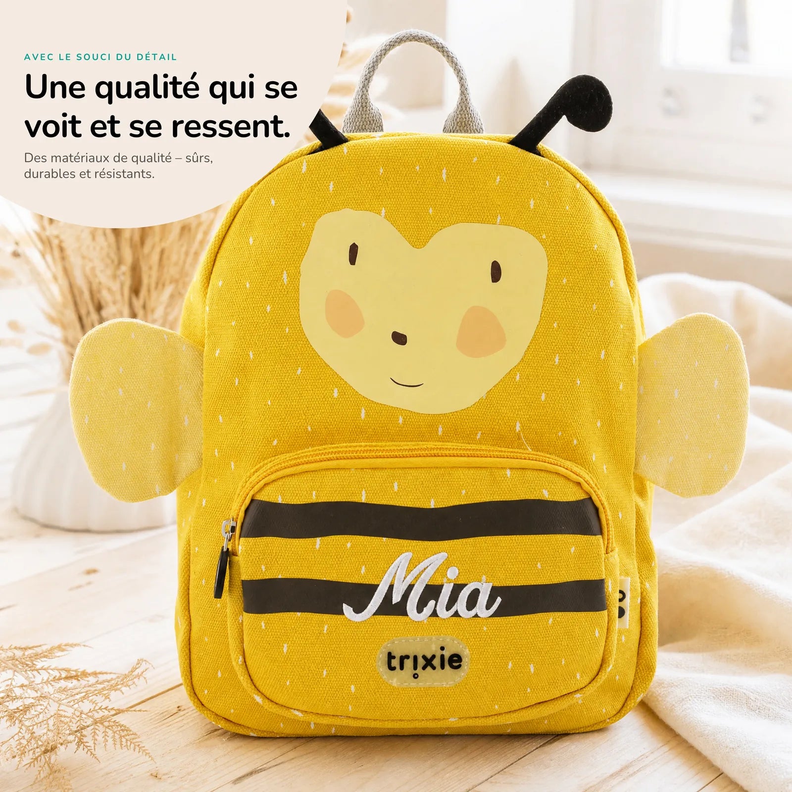 Sac à dos crèche Abeille personnalisé, matières durables — Kidsmood