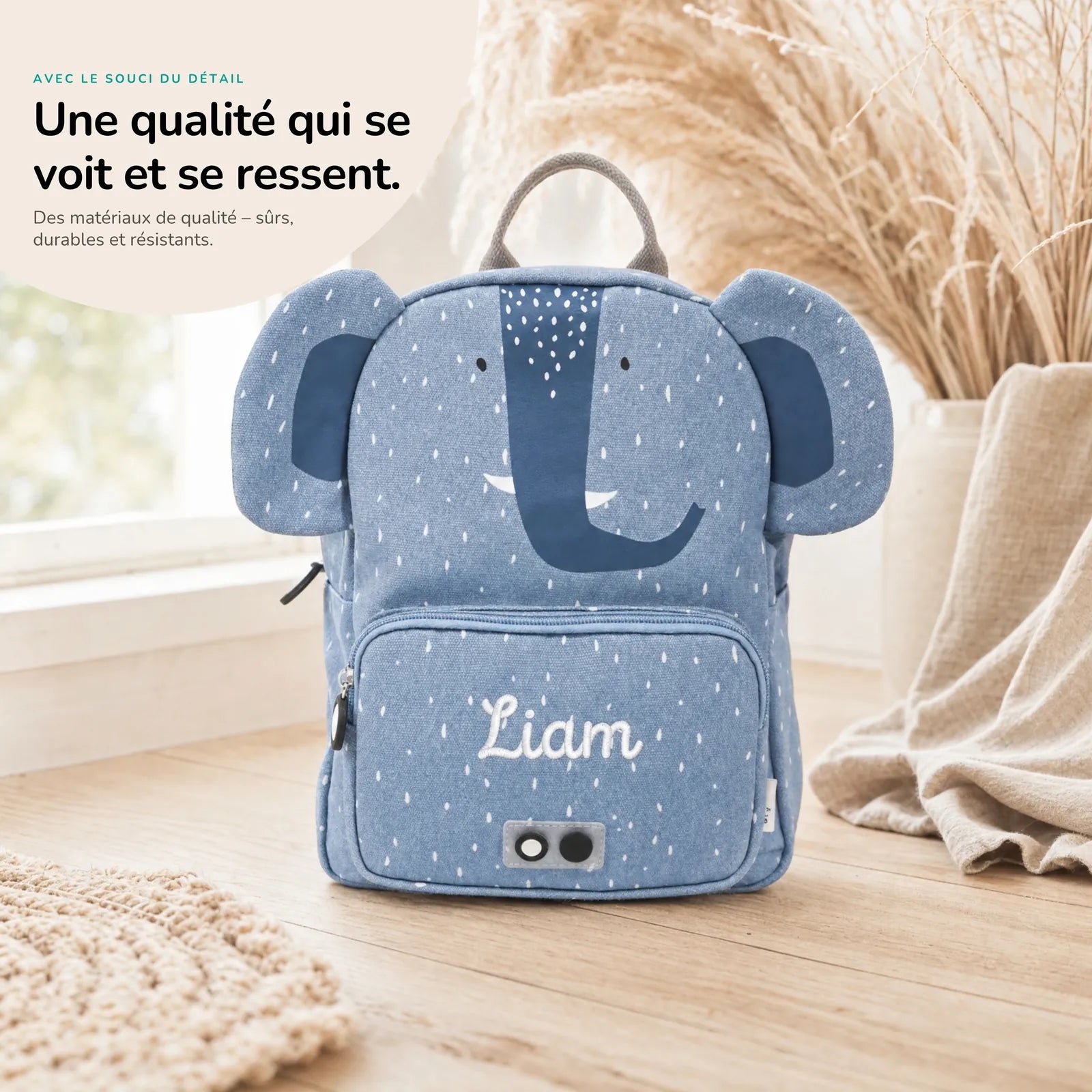 Sac à dos crèche Éléphant personnalisé, matières durables — Kidsmood