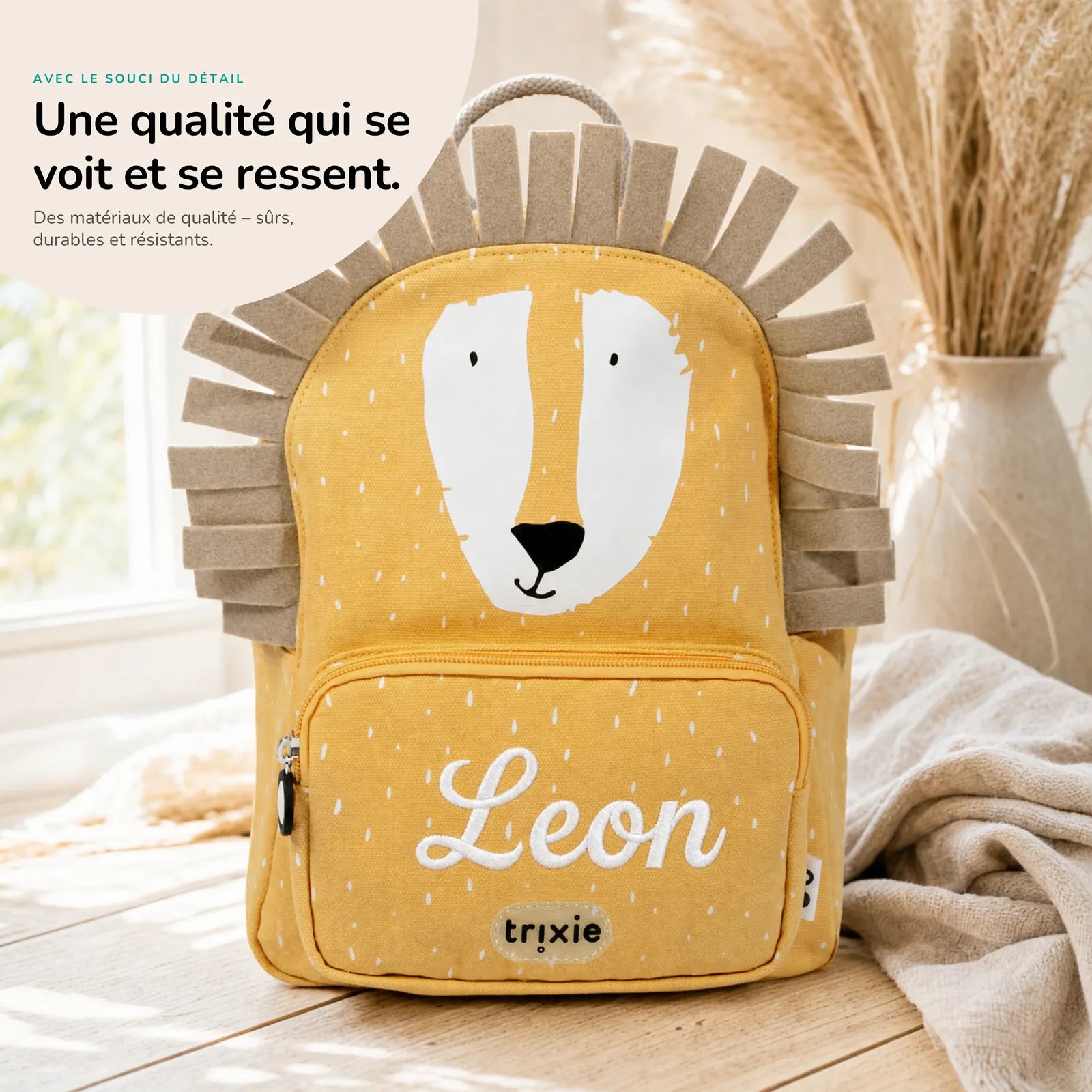 Sac à dos crèche Lion personnalisé, matières durables — Kidsmood