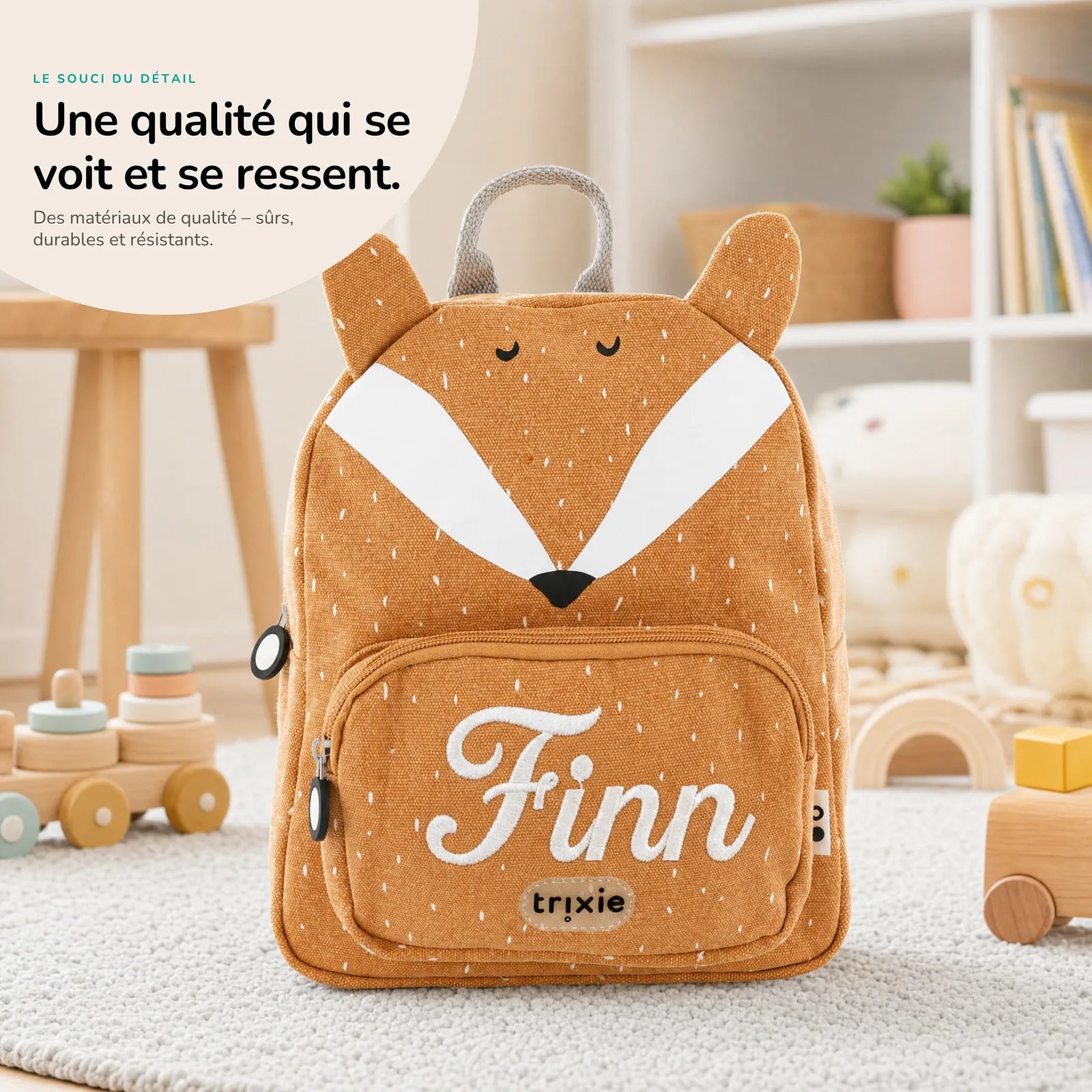 Sac à dos crèche Renard personnalisé, matières durables — Kidsmood
