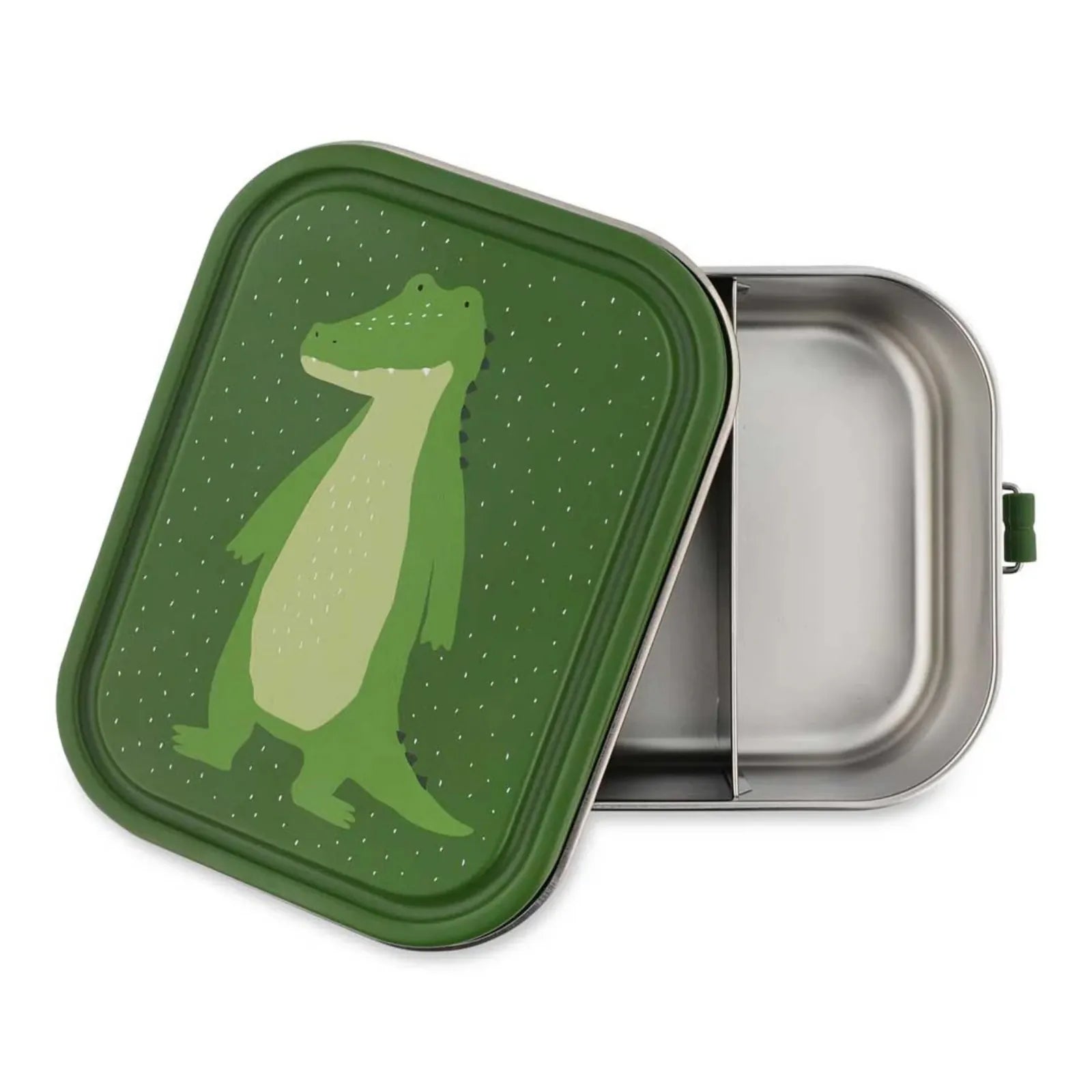 Boîte à goûter Crocodile avec séparateur, fermeture à clips à joint silicone — Kidsmood