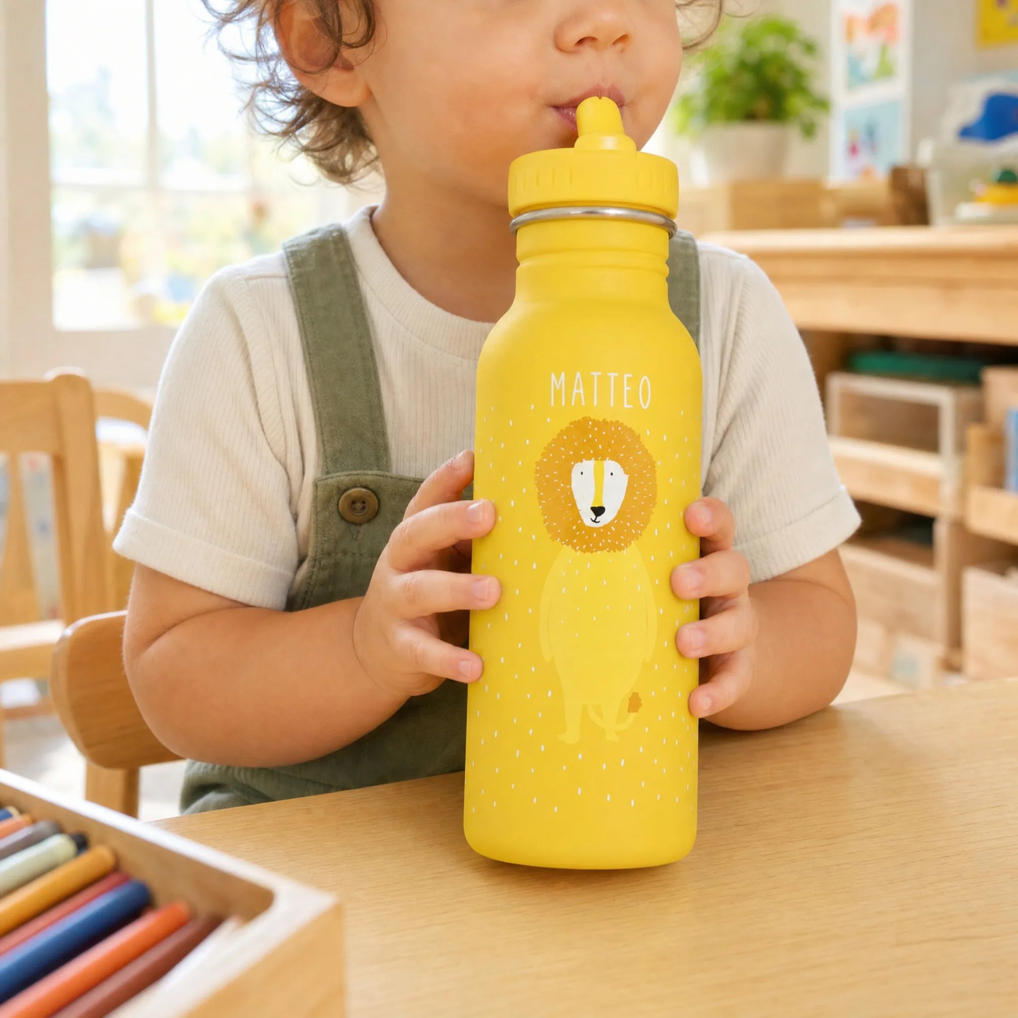 Gourde 350 ml avec cordon de transport, motif Lion — Kidsmood