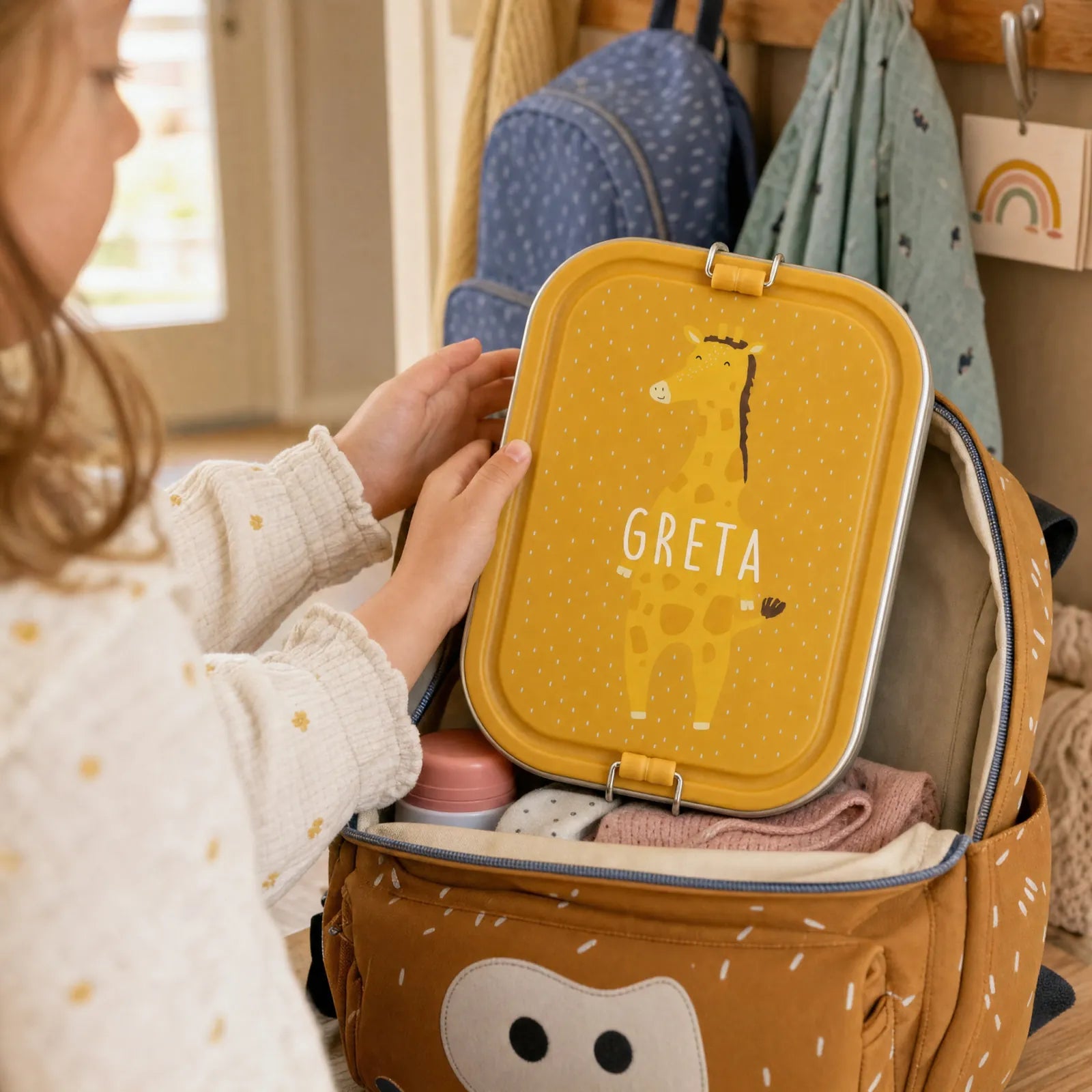 Lunch box inox enfant Girafe personnalisée — Kidsmood