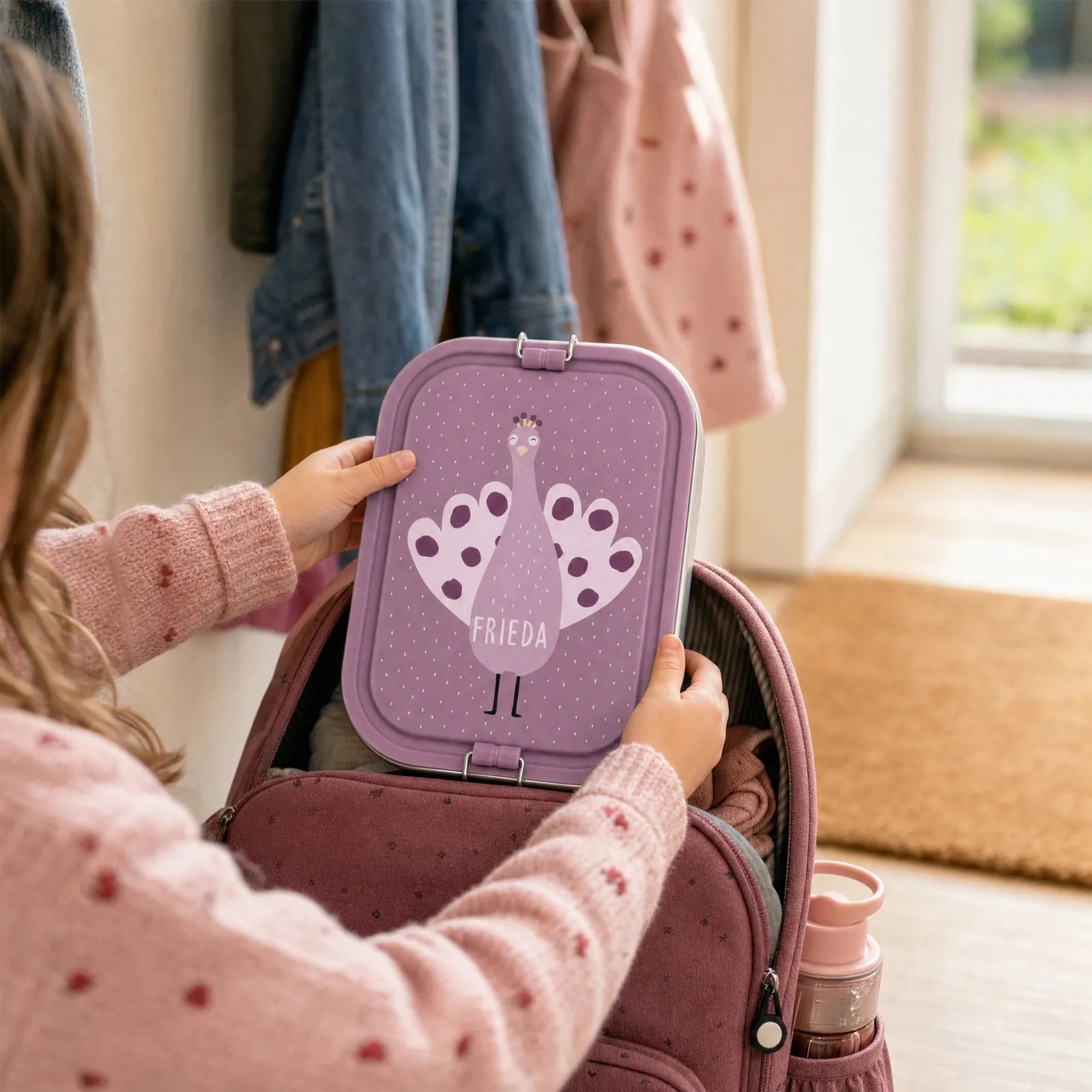 Lunch box inox enfant Paon personnalisée — Kidsmood