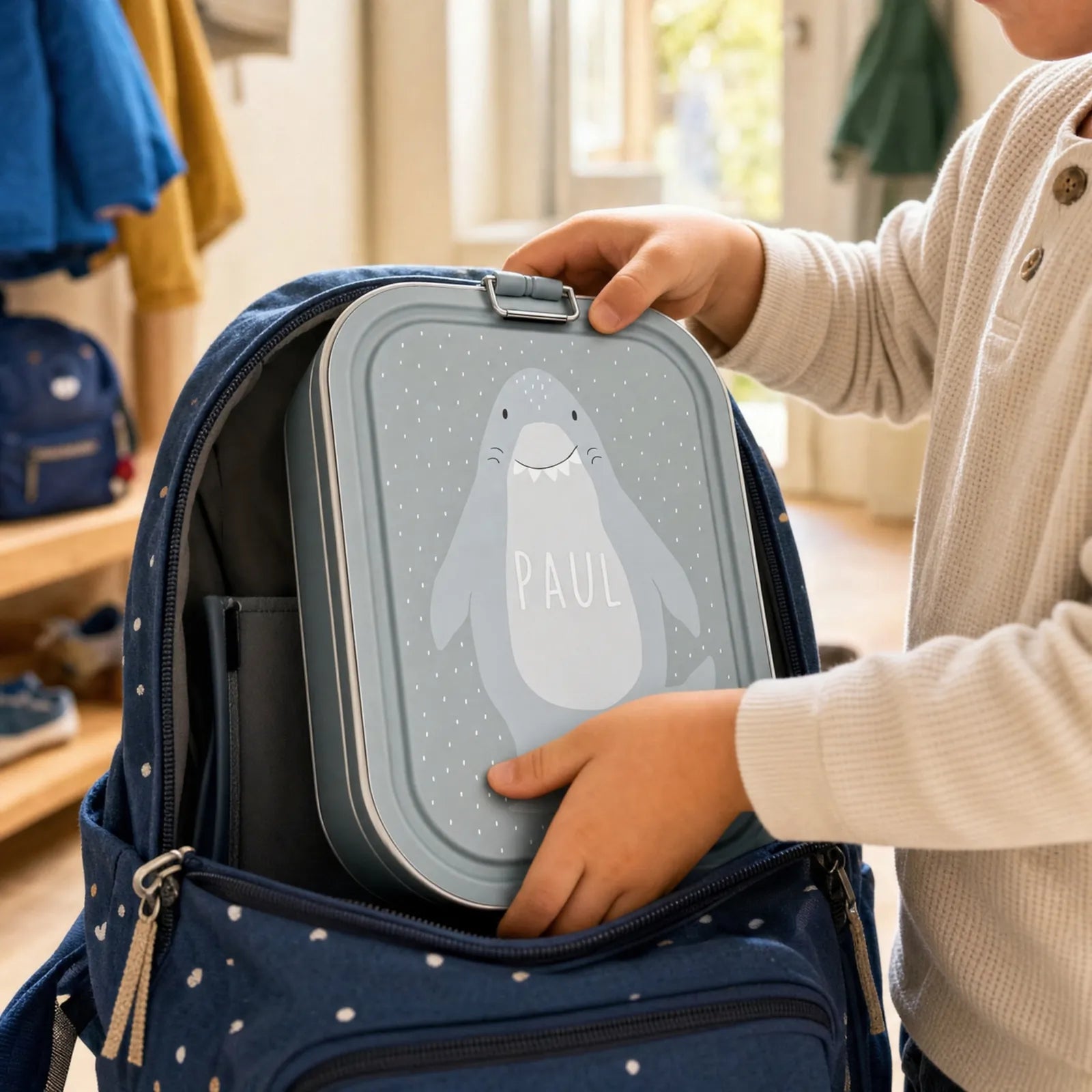 Lunch box inox enfant Requin personnalisée — Kidsmood