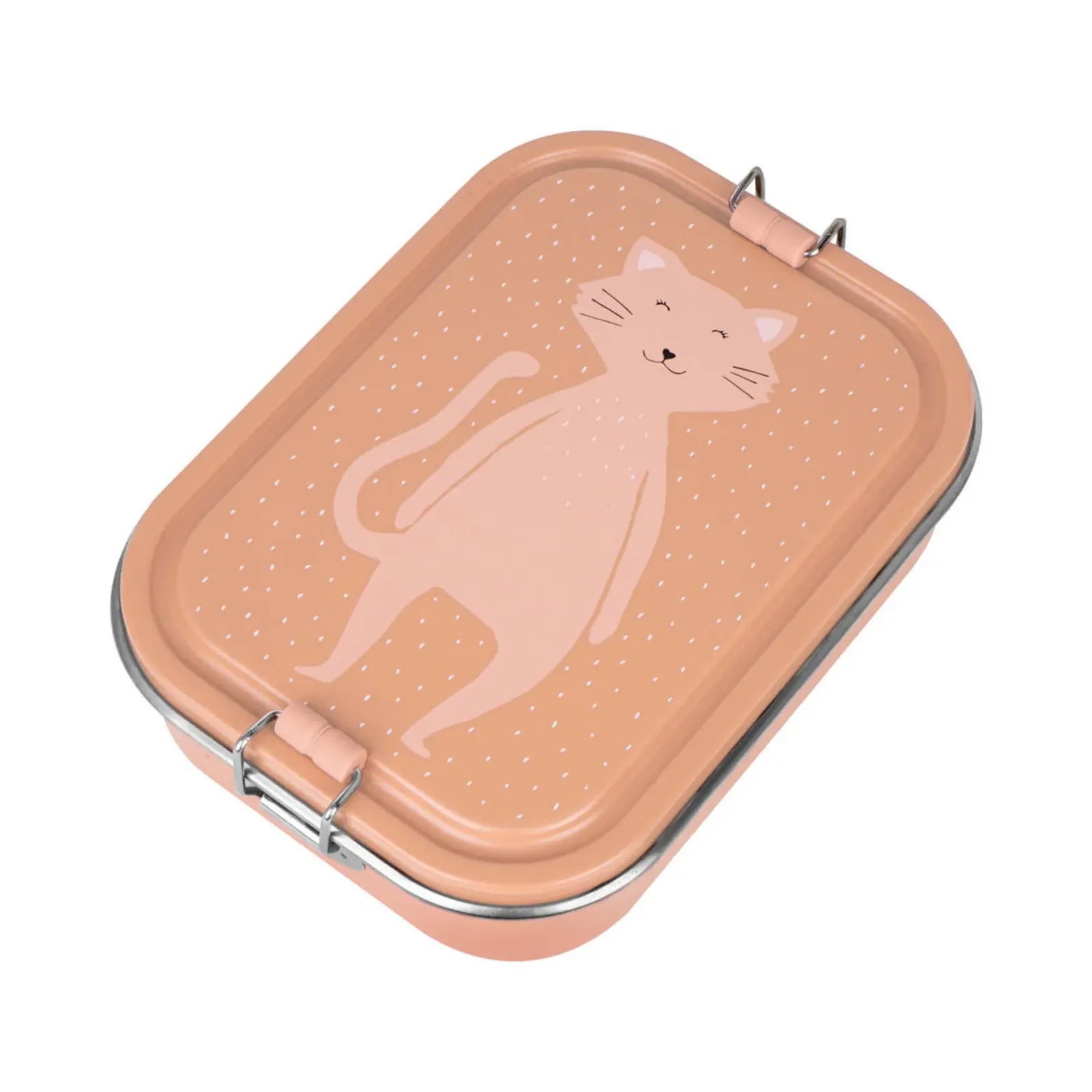 Boîte à goûter Chat avec séparateur, fermeture à clips à joint silicone — Kidsmood