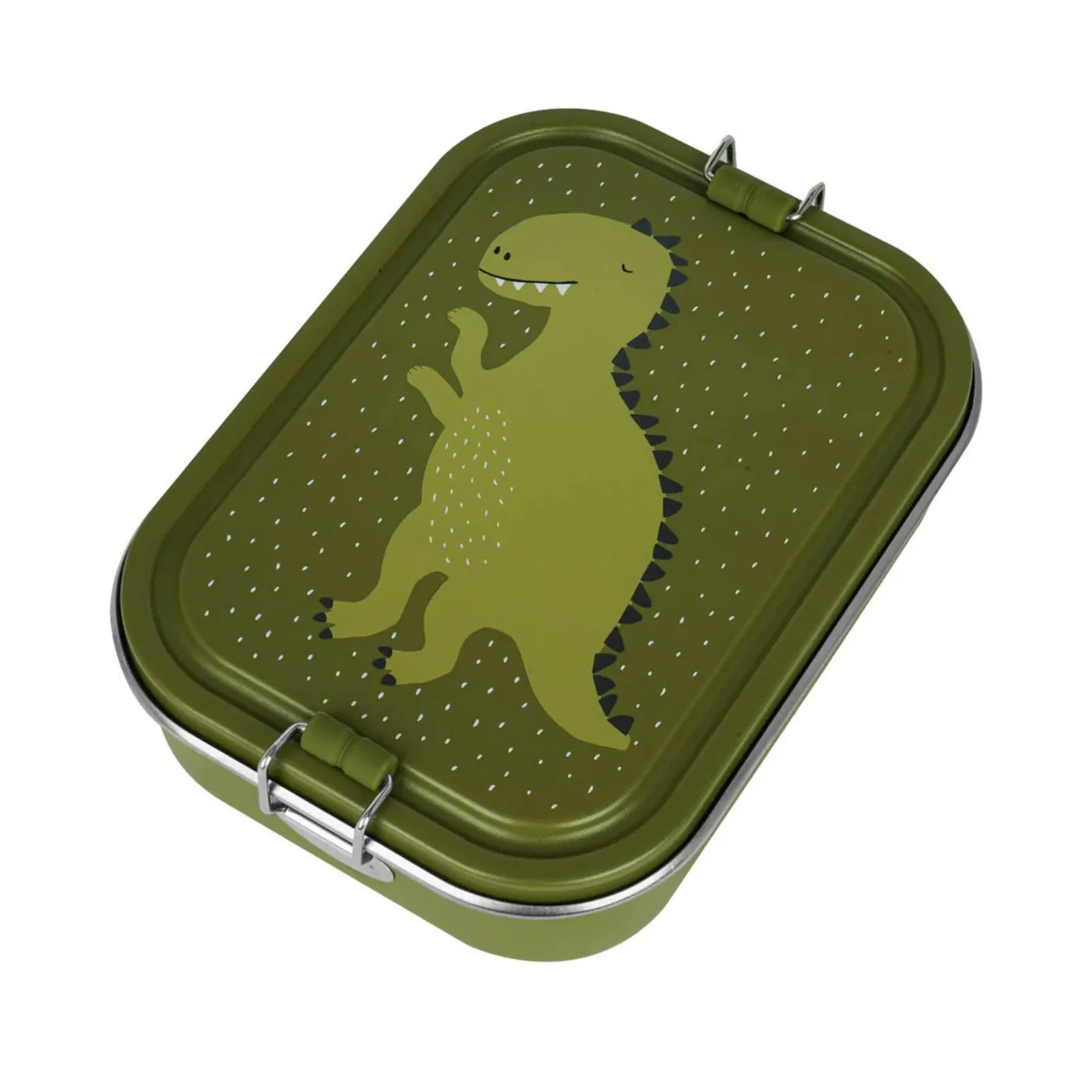 Boîte à goûter Dino avec séparateur, fermeture à clips à joint silicone — Kidsmood