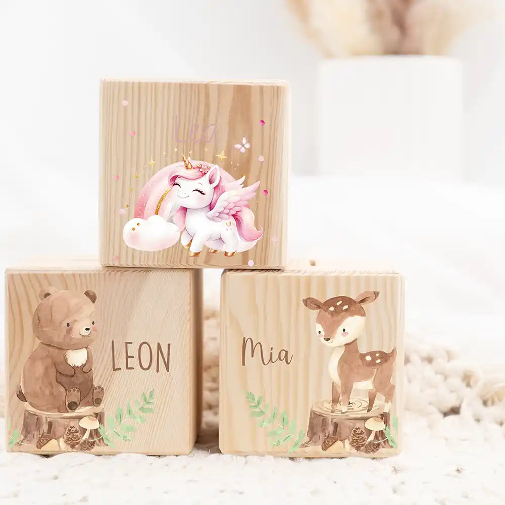 Tirelire personnalisée fille et garçon avec motif animalier licorne — Kidsmood