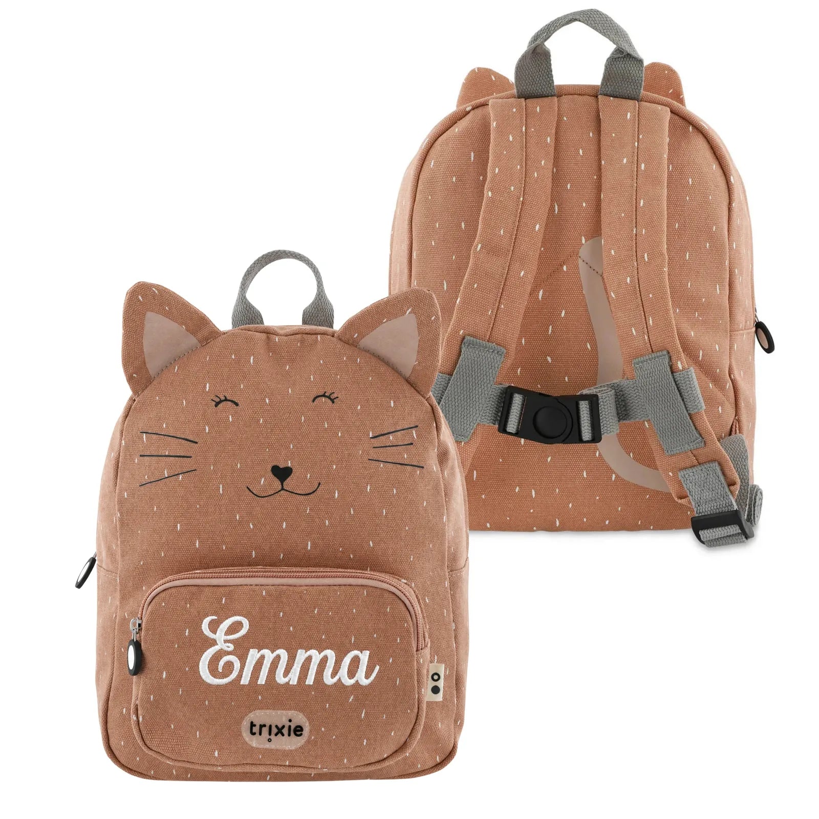 Sac à dos maternelle Trixie Chat personnalisé, prénom brodé — Kidsmood