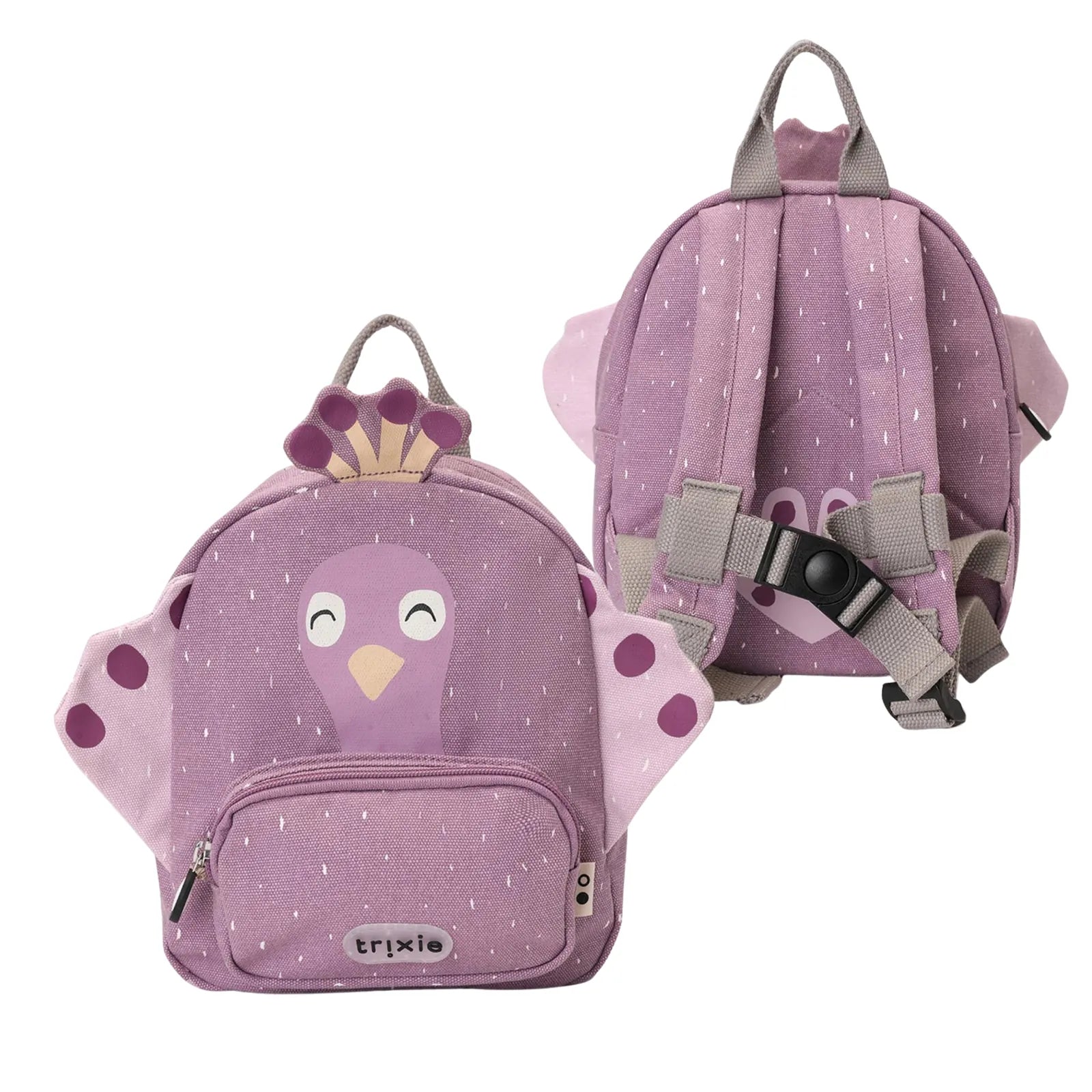 Sac à dos maternelle Trixie Paon personnalisé, prénom brodé — Kidsmood