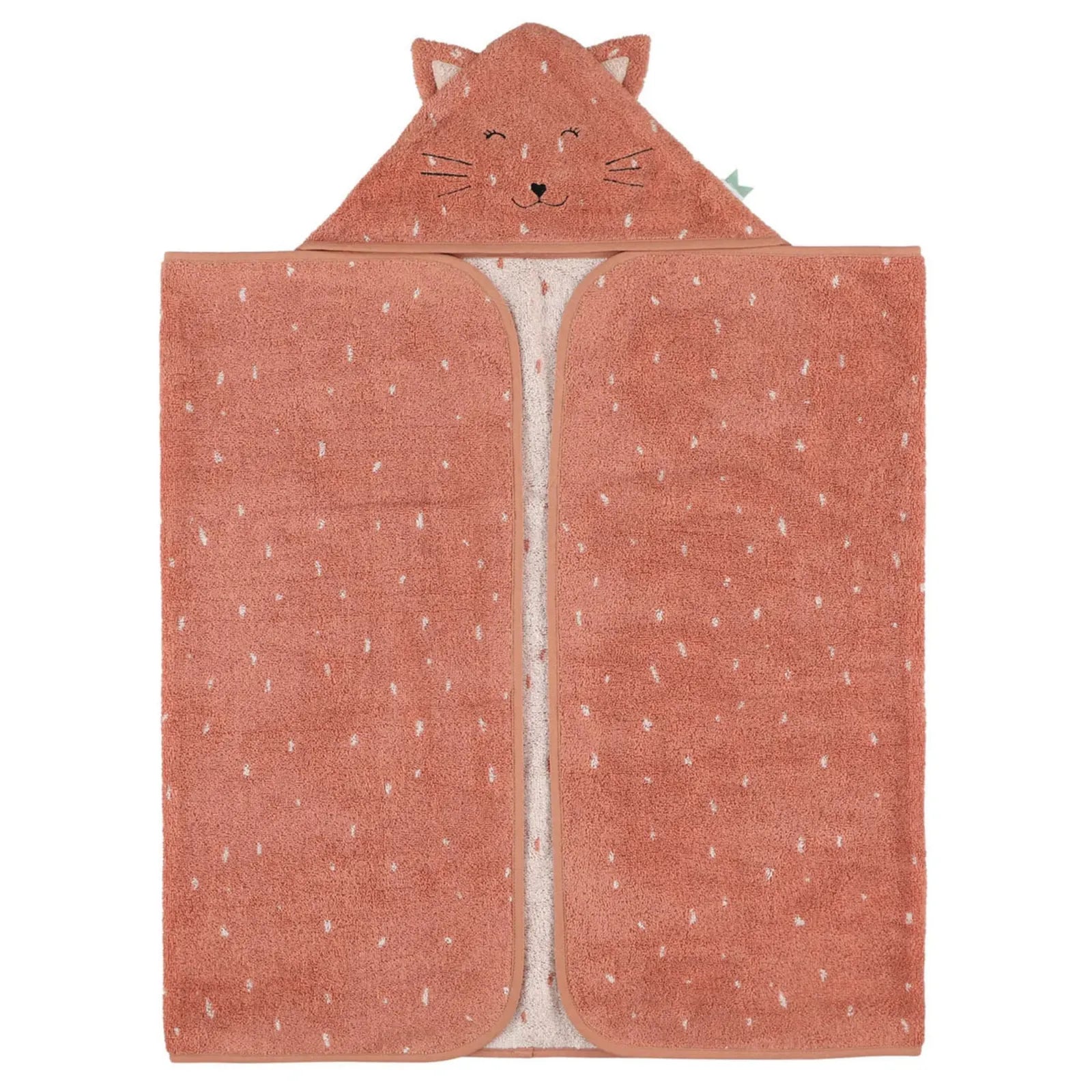 Sortie de bain bébé à capuche Chat, prénom brodé — Kidsmood