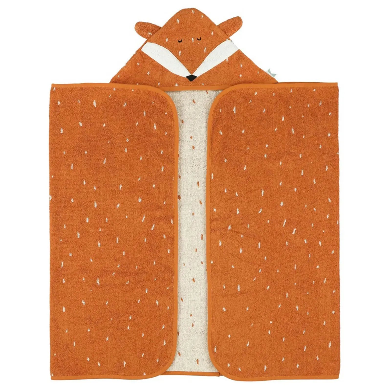 Sortie de bain bébé à capuche Renard, prénom brodé — Kidsmood