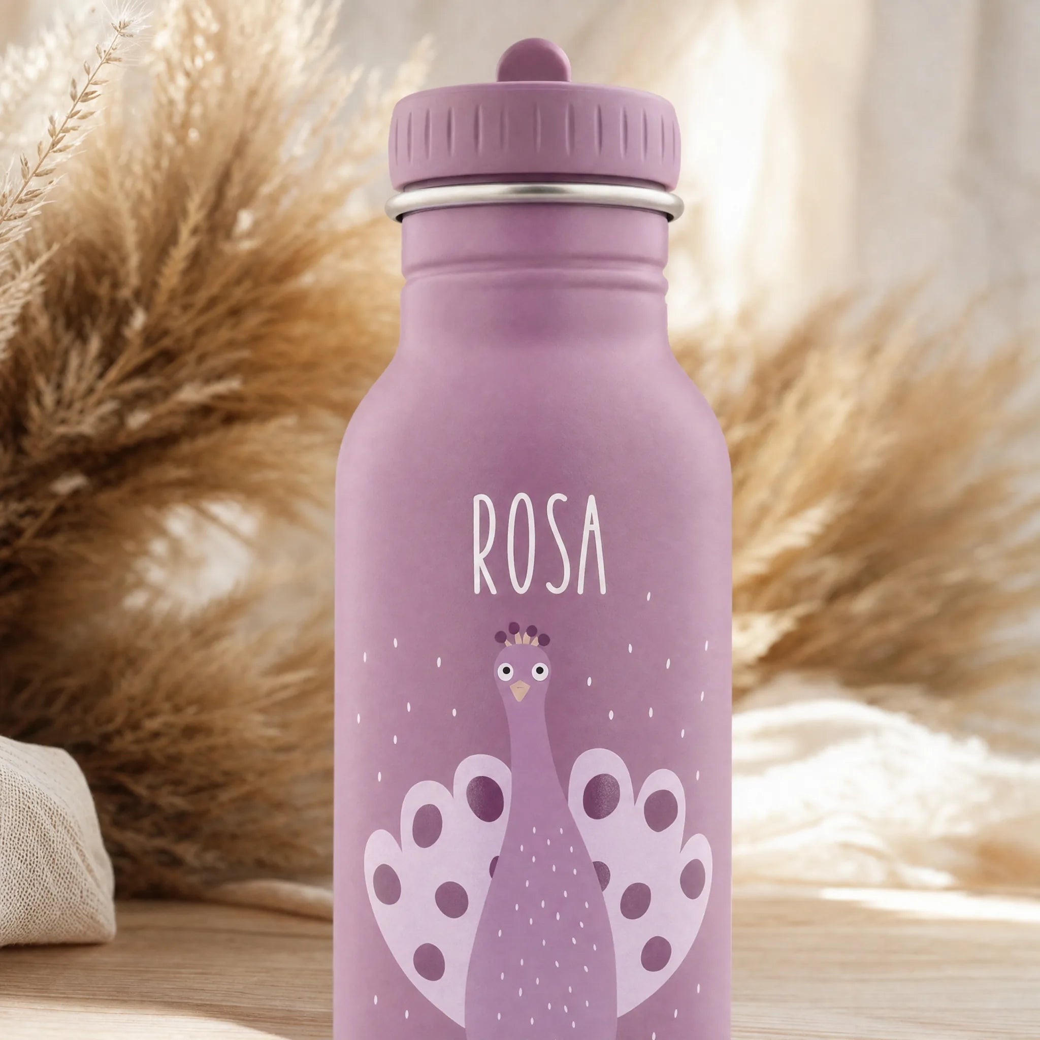 Gourde anti-fuite motif Paon en 350 ml et 500 ml — Kidsmood